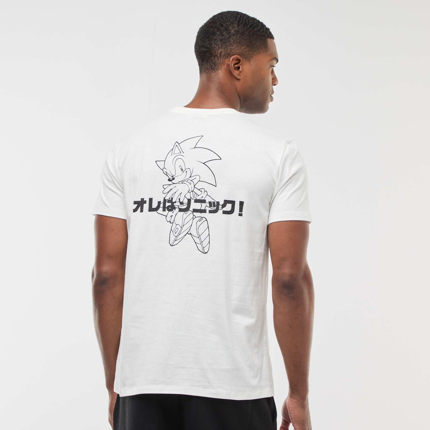 T-shirt 'Sonic' imprimé recto/verso à manches courtes BLANC
