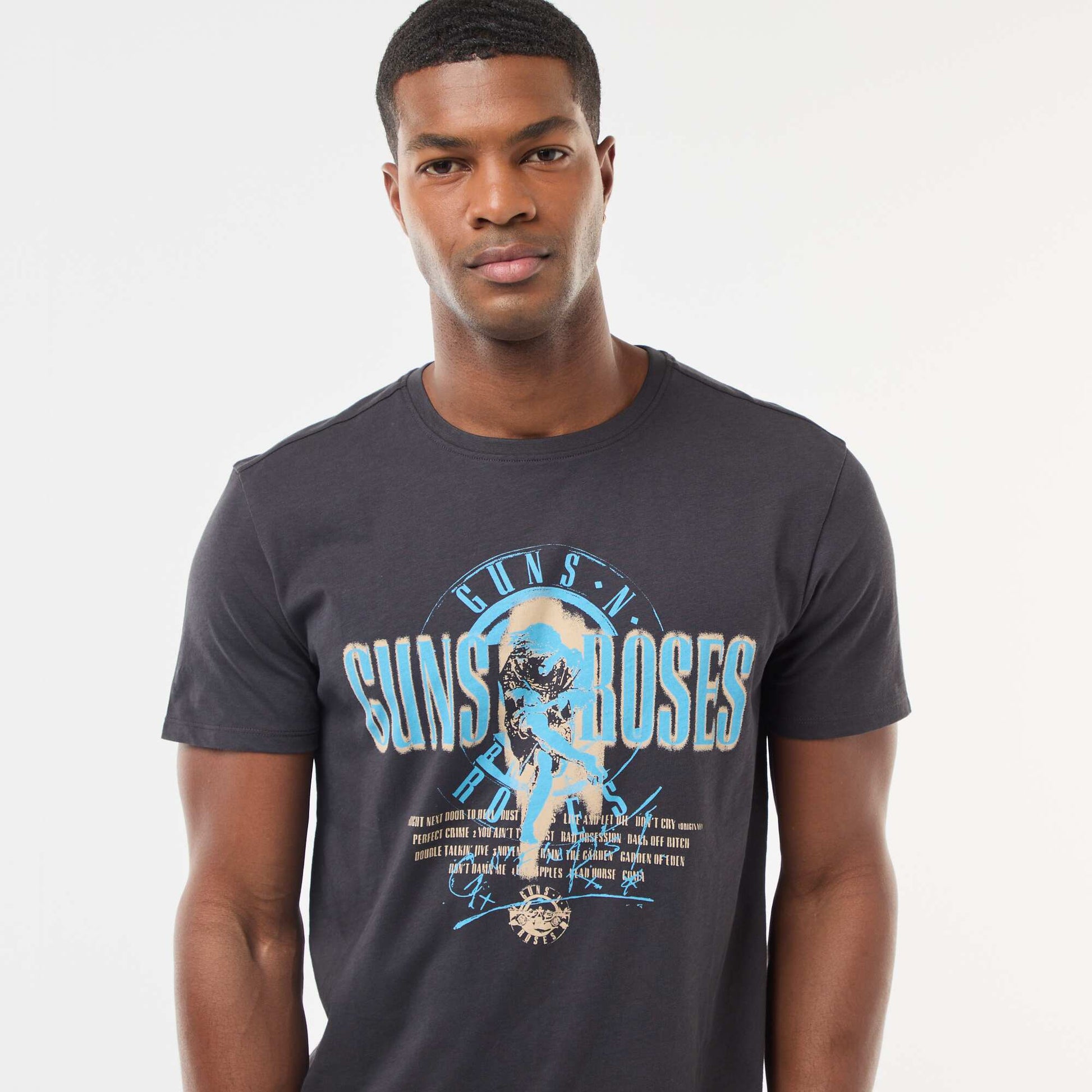 T-shirt imprimé 'Guns N'Roses' à manches courtes NOIR