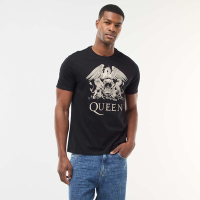 T-shirt imprimé 'Queen' à manches courtes NOIR