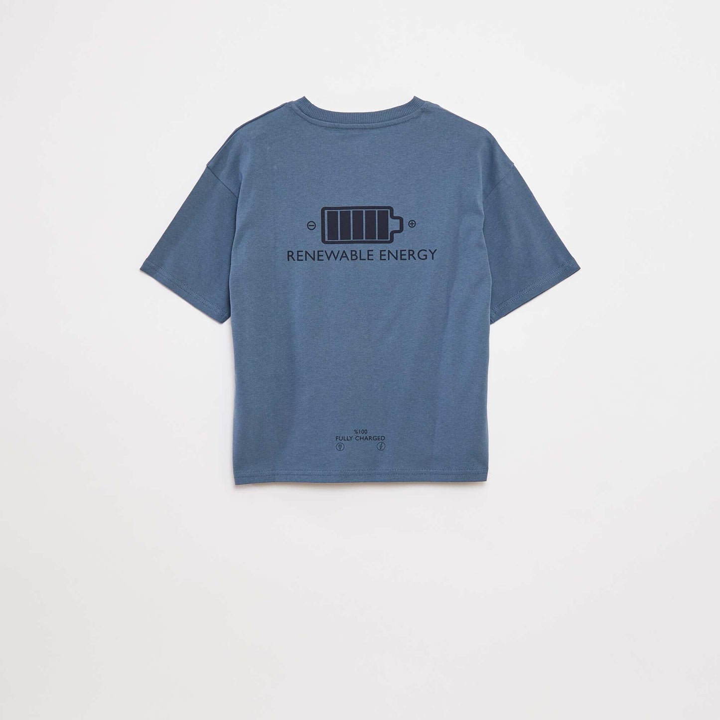 T-shirt imprimé à message BLEU
