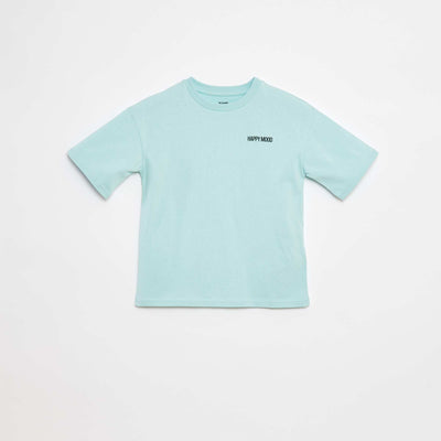 T-shirt imprimé à message BLEU