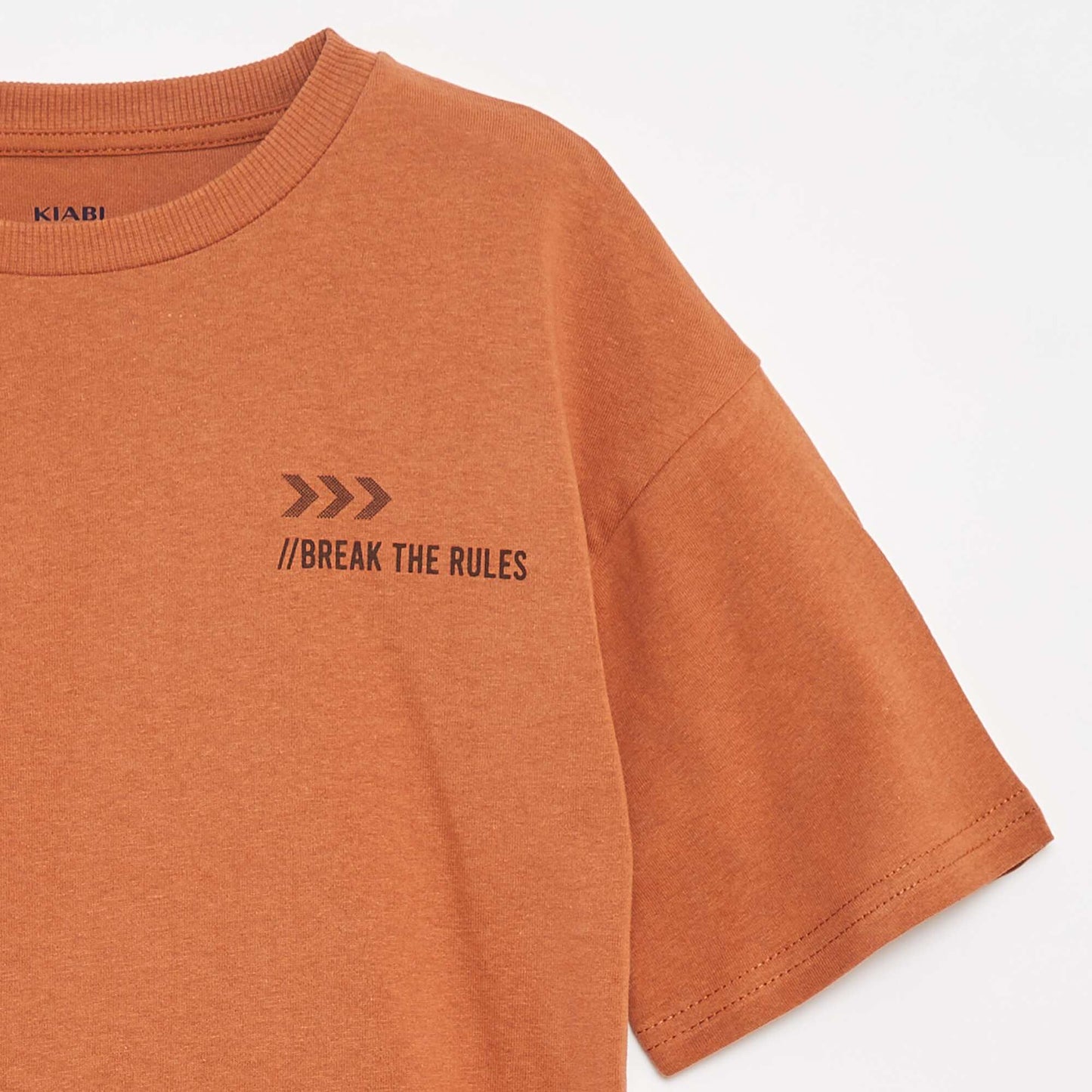 T-shirt imprimé à message MARRON