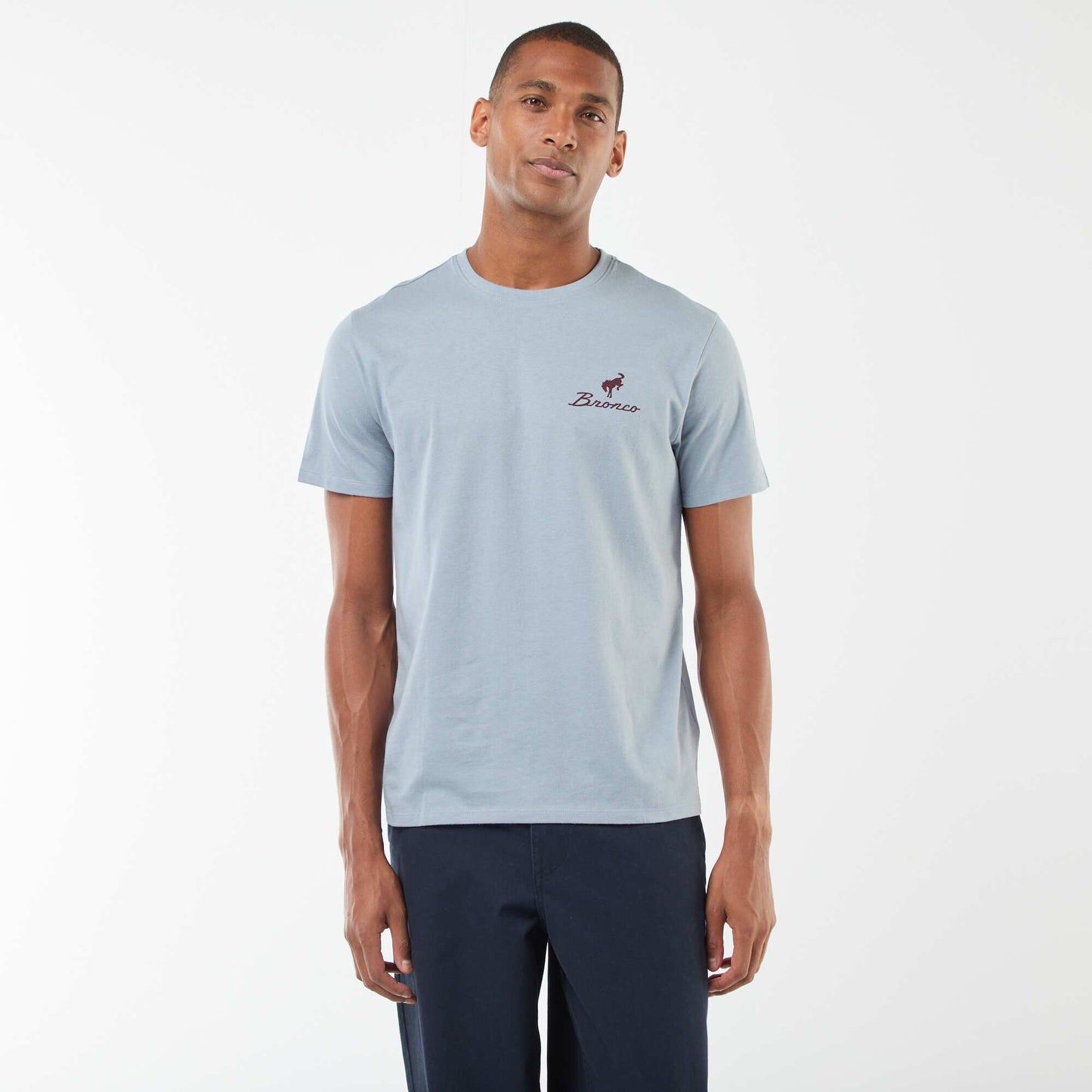 T-shirt à manches courtes avec imprimé poitrine BLEU