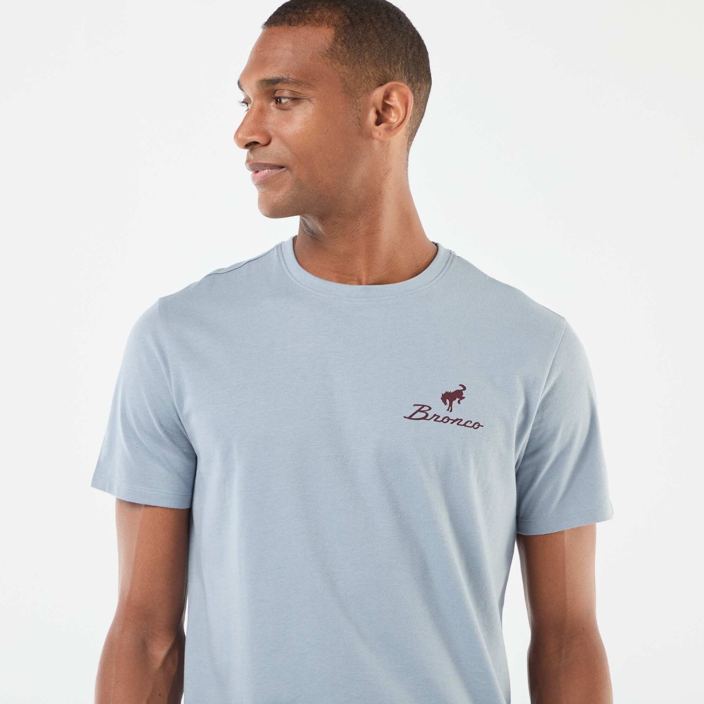 T-shirt à manches courtes avec imprimé poitrine BLEU