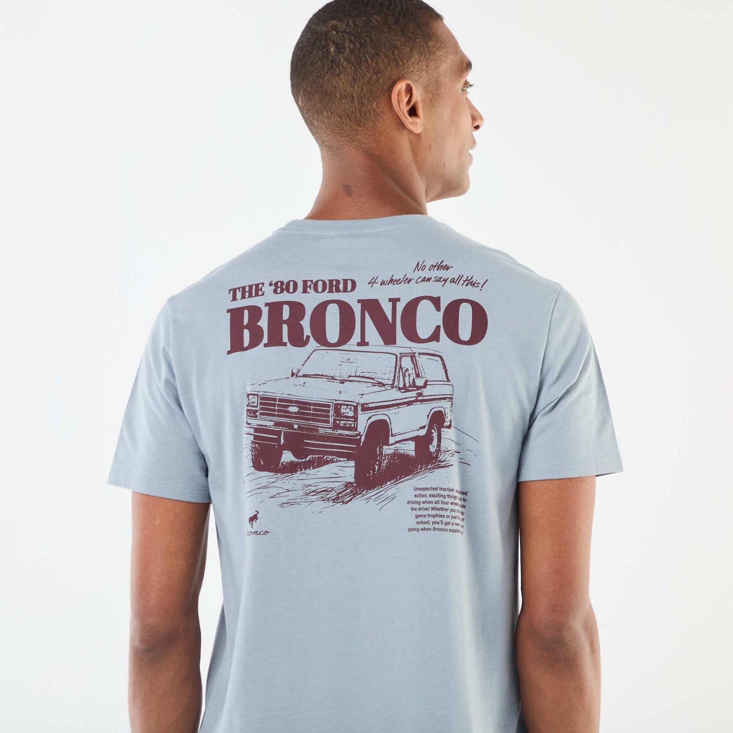 T-shirt à manches courtes avec imprimé poitrine BLEU