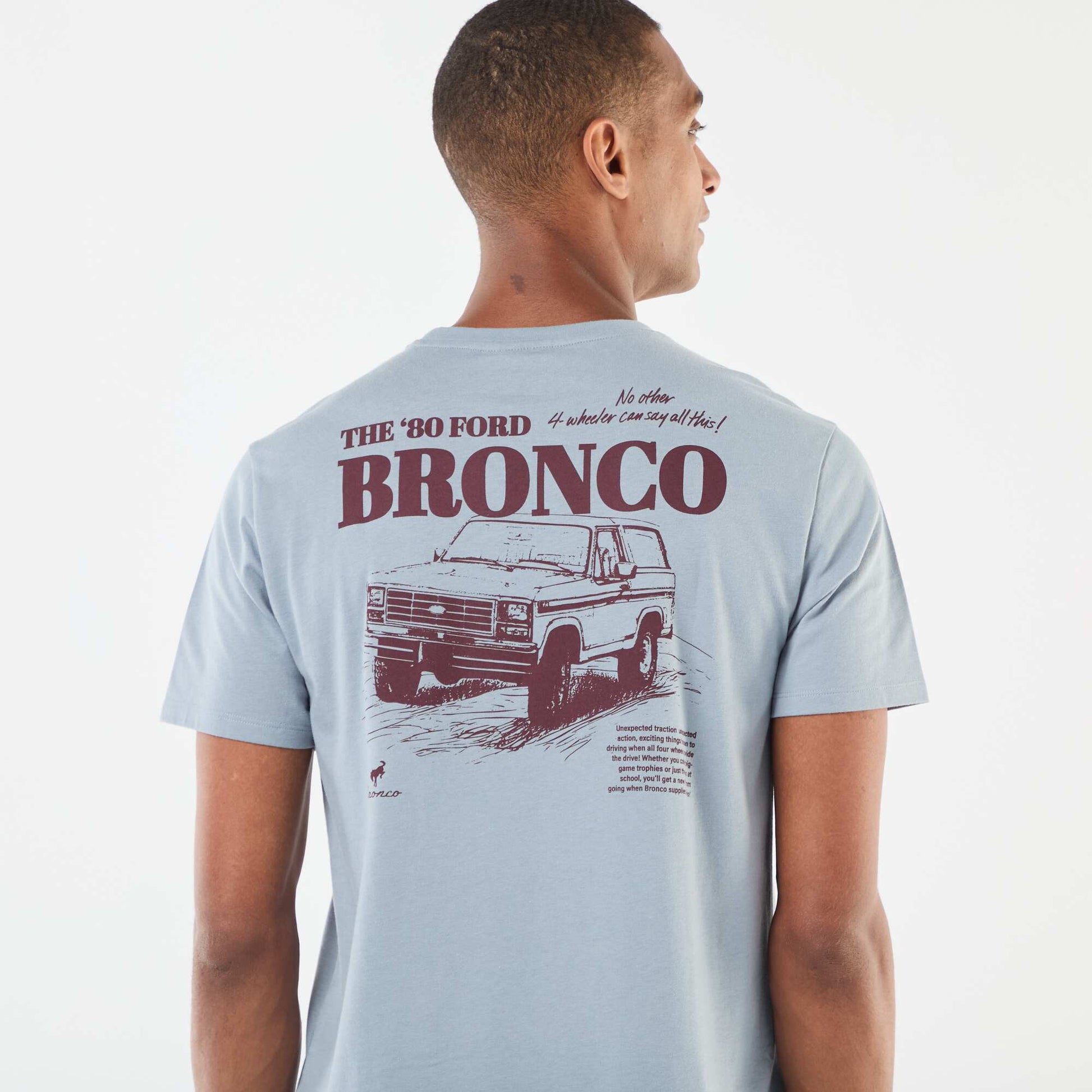 T-shirt à manches courtes avec imprimé poitrine BLEU