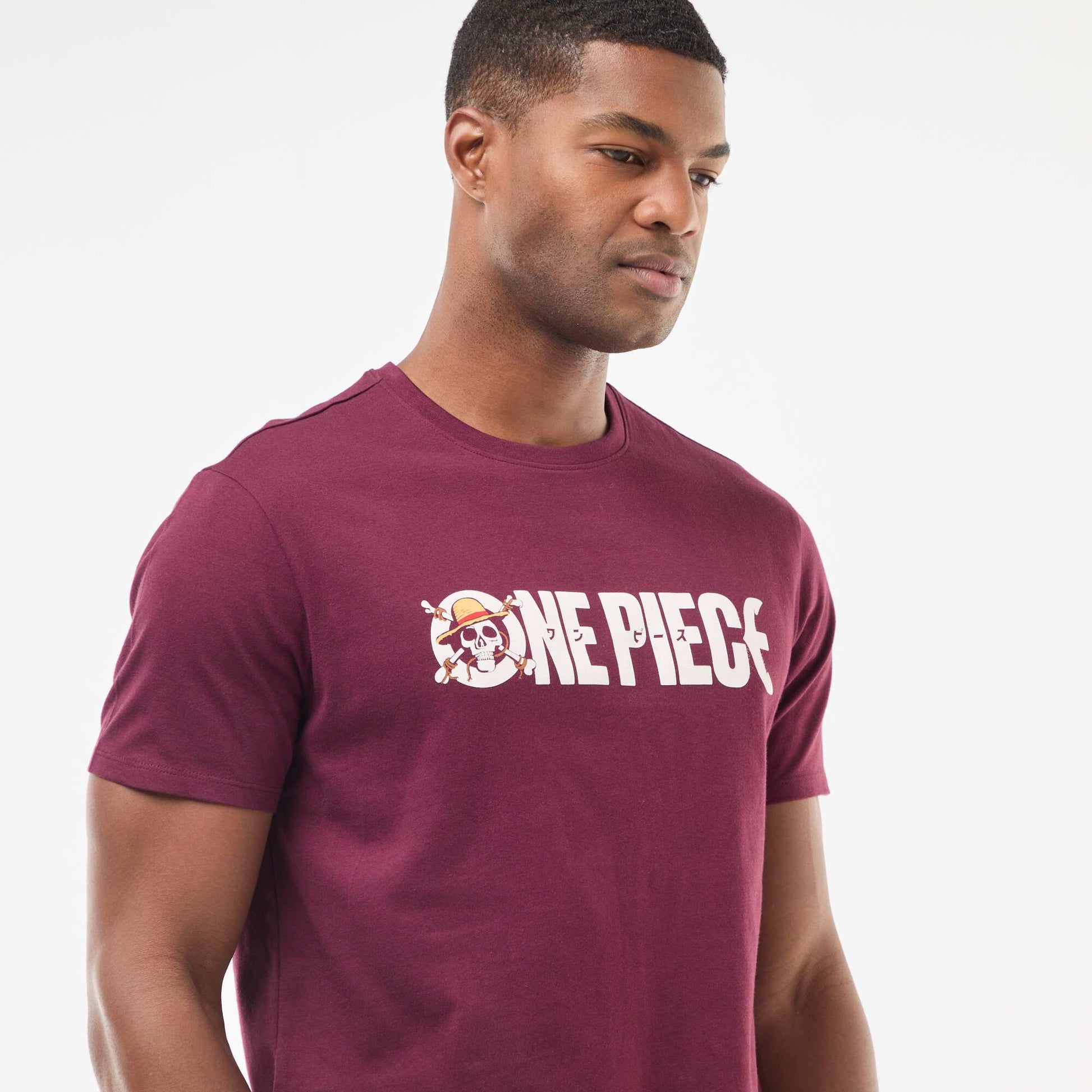 T-shirt imprimé 'One Piece' à manches courtes ROUGE