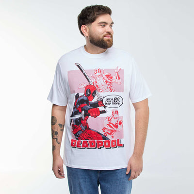 T-shirt imprimé 'Marvel' 'Deadpool' uni BLANC