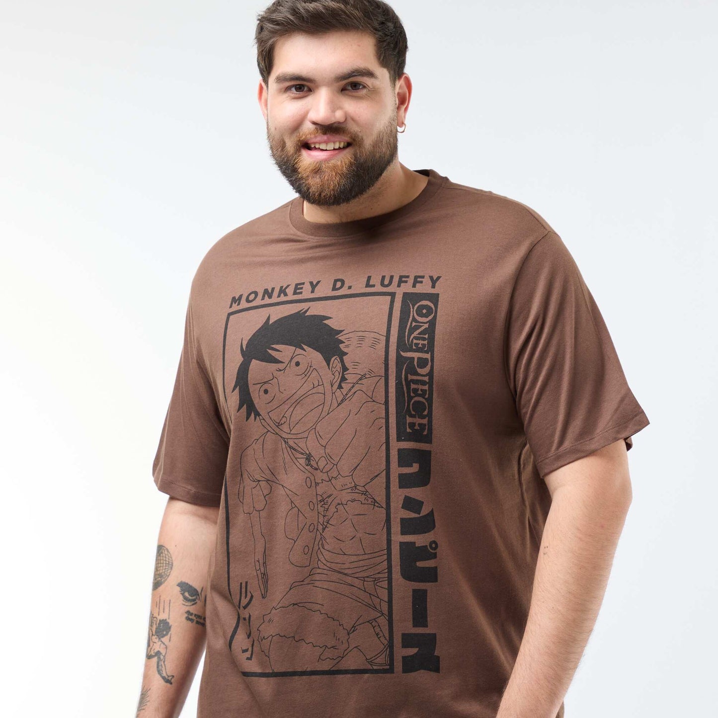 T-shirt imprimé 'One piece' en coton MARRON