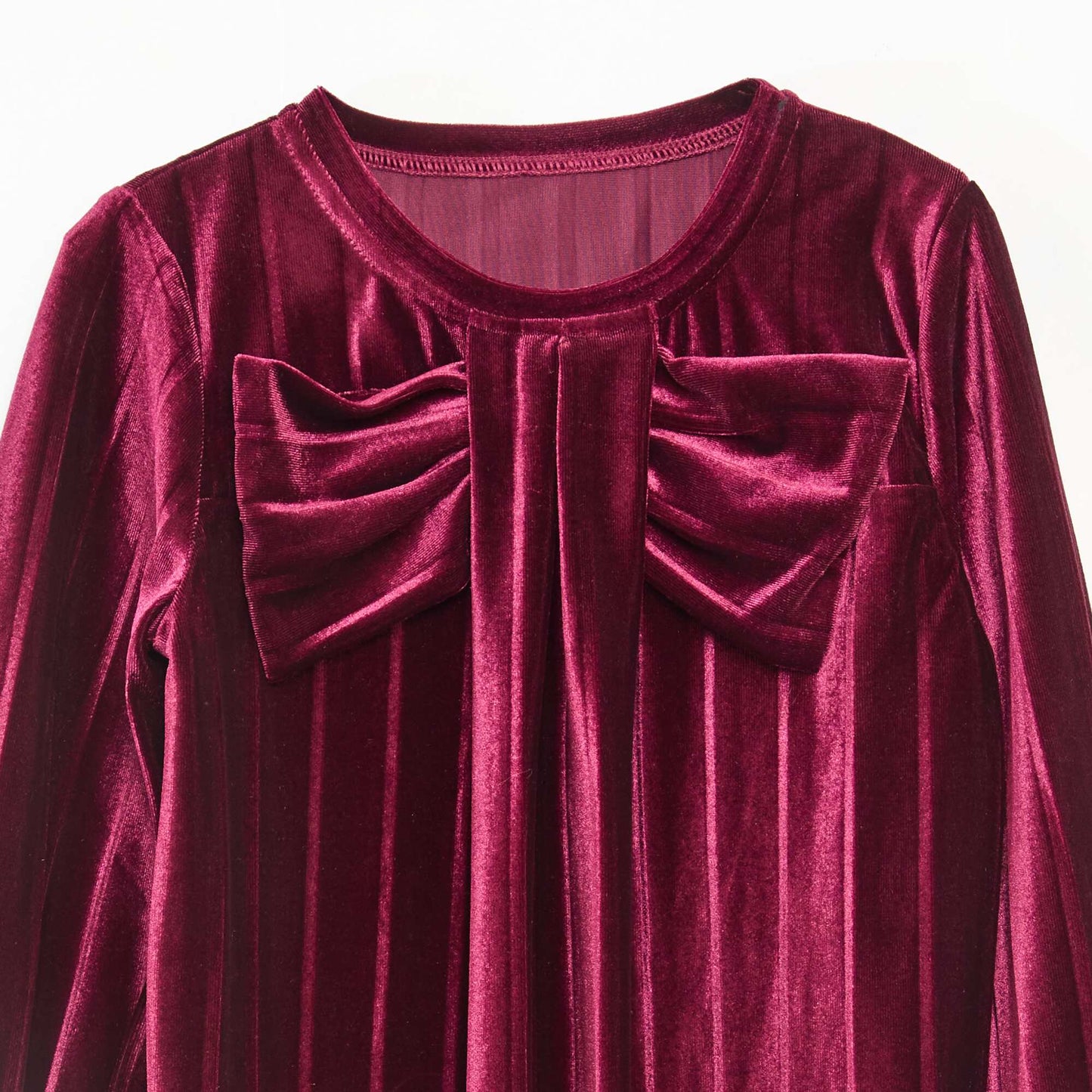 Haut en maille velvet côtelé avec nœud uni ROUGE