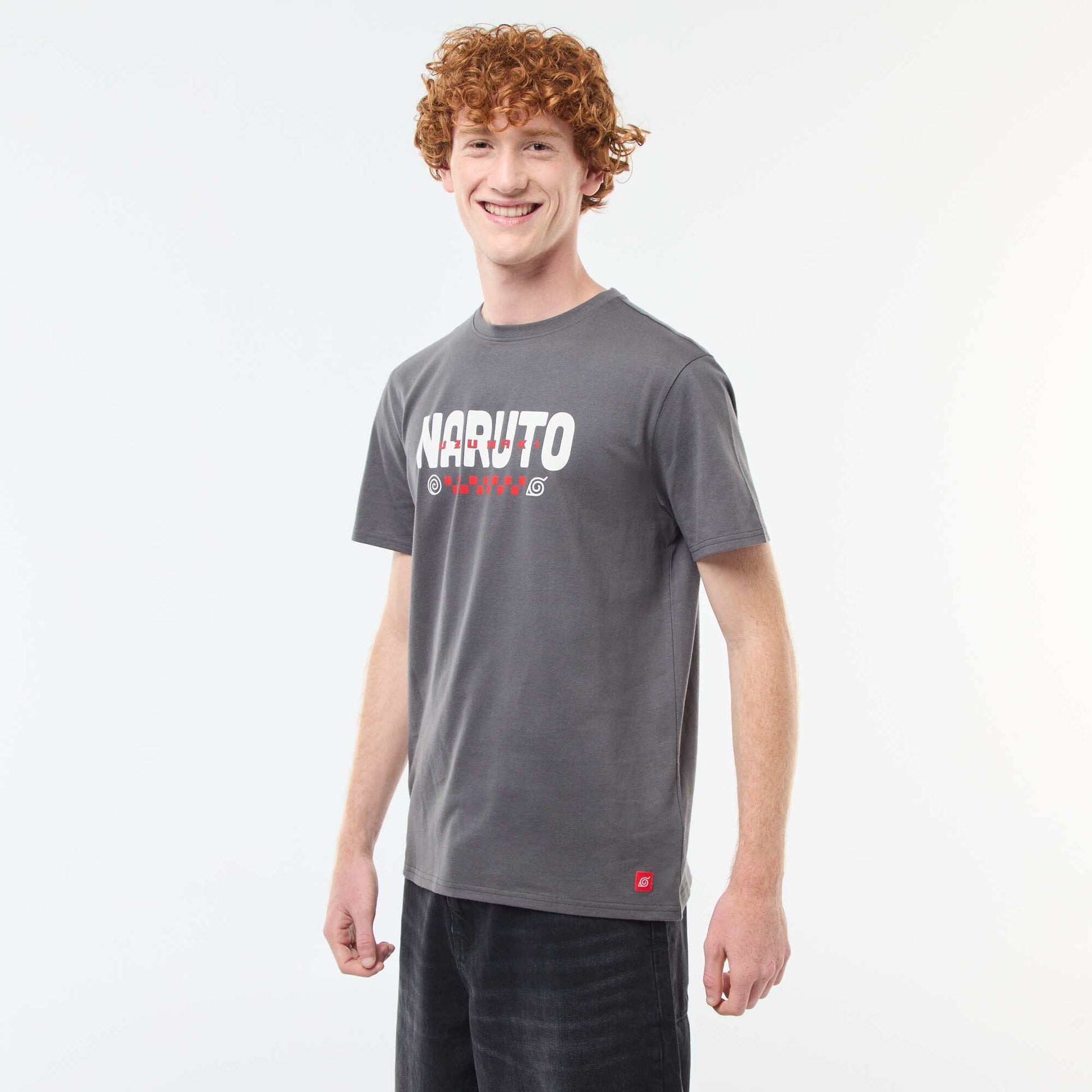 T-shirt 'Sahinler' 'Naruto' en coton GRIS