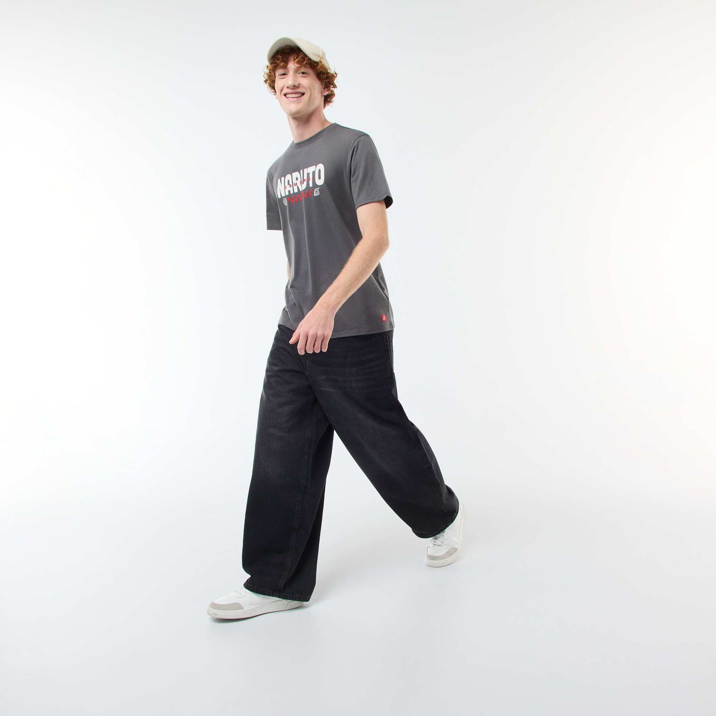 T-shirt 'Sahinler' 'Naruto' en coton GRIS