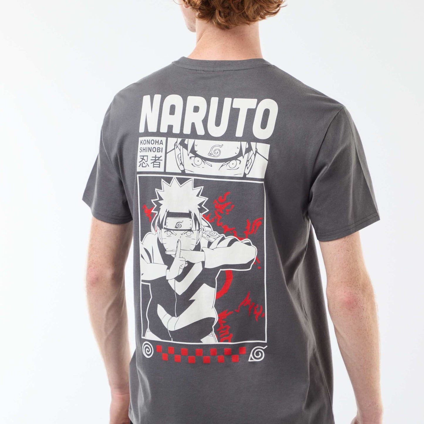 T-shirt 'Sahinler' 'Naruto' en coton GRIS