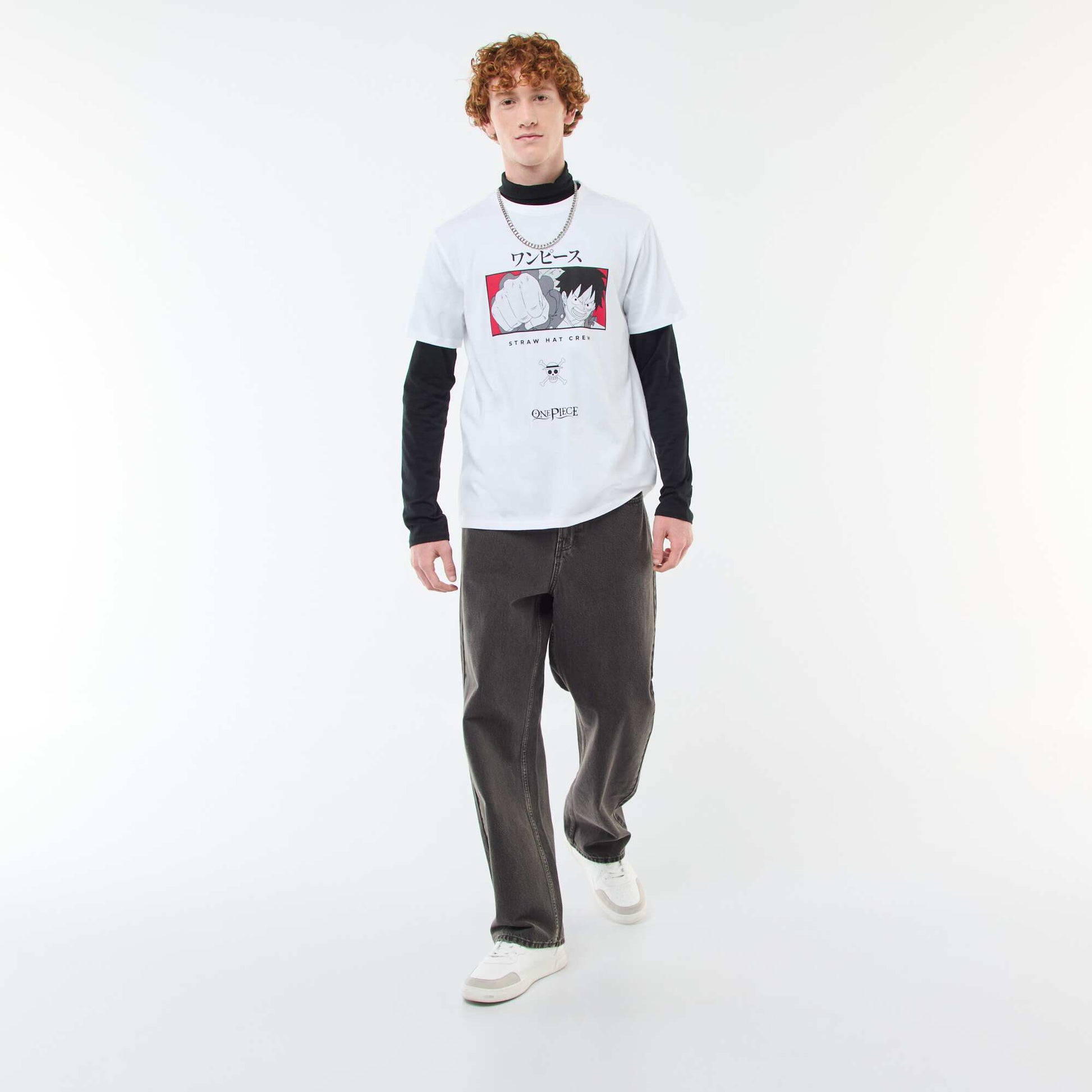 T-shirt 'One piece' en coton BLANC