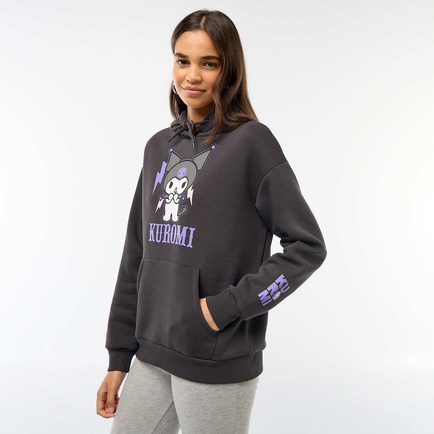 Sweat à capuche 'Hello Kitty' NOIR