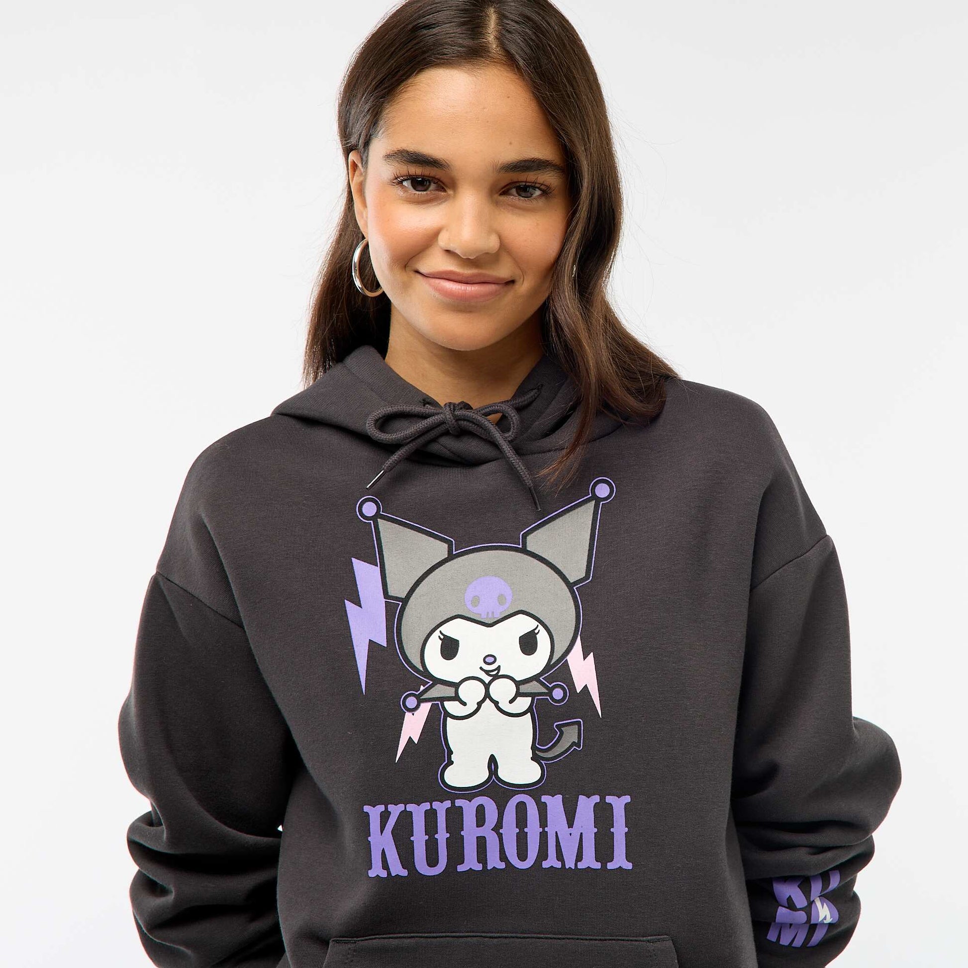 Sweat à capuche 'Hello Kitty' NOIR