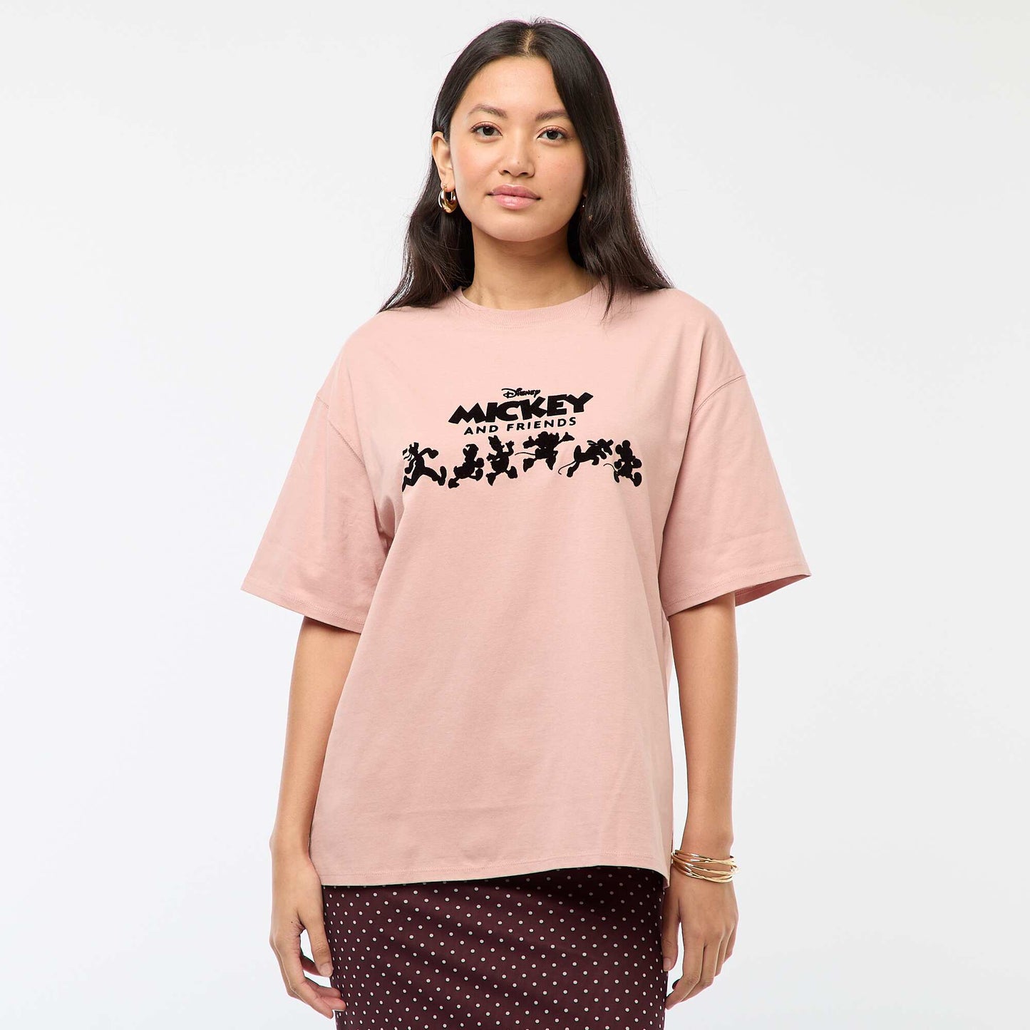 Tee-shirt oversize 'Mickey' VIEUX ROSE