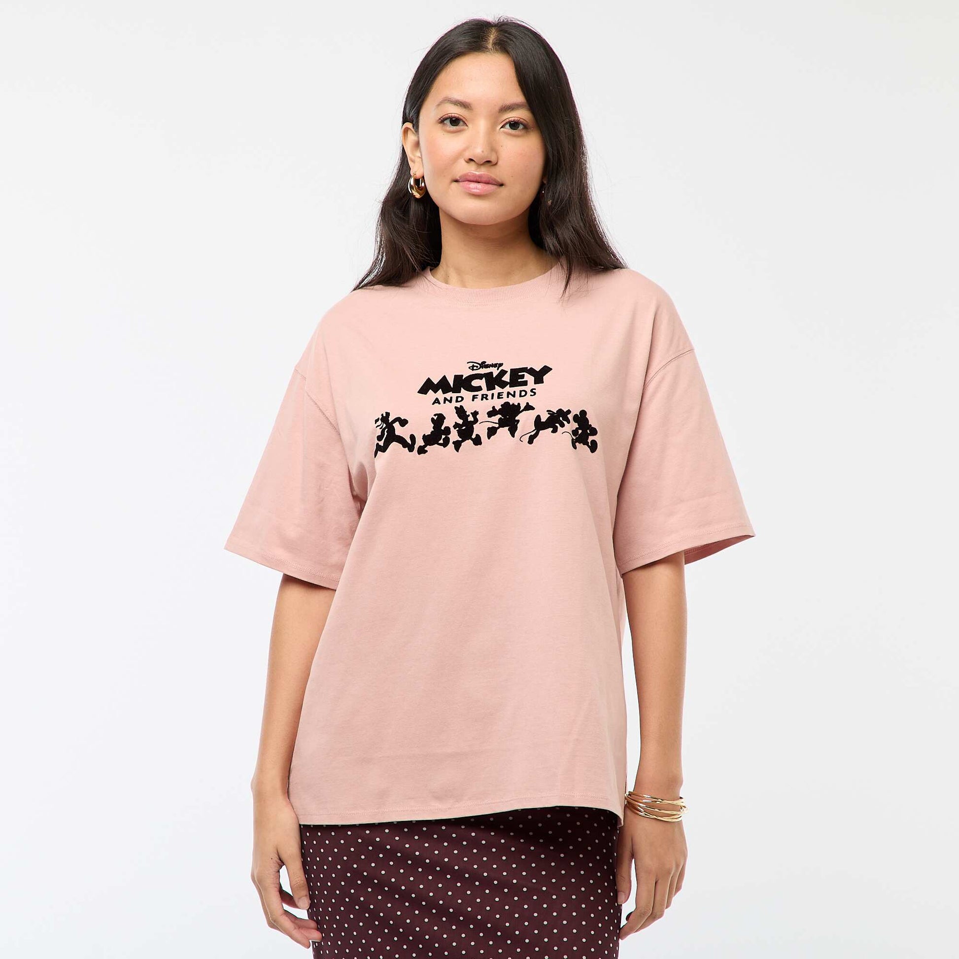 Tee-shirt oversize 'Mickey' VIEUX ROSE