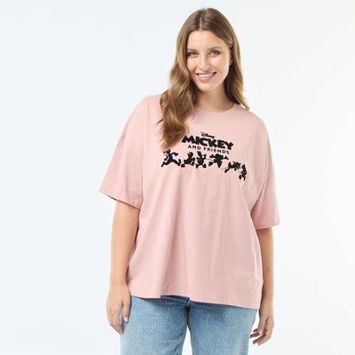 Tee-shirt imprimé 'Mickey' VIEUX ROSE
