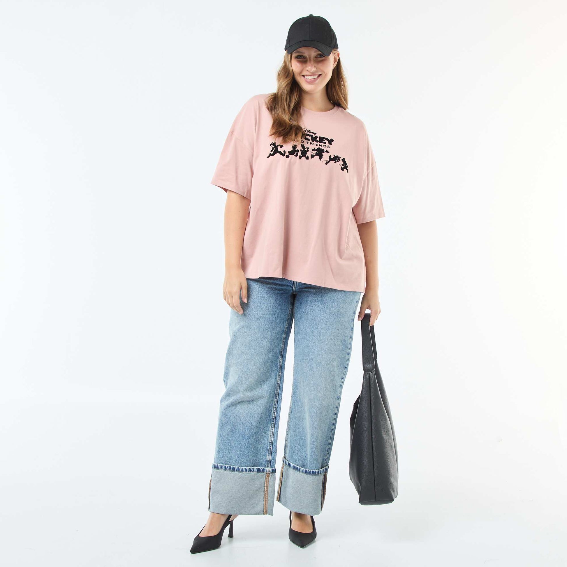 Tee-shirt imprimé 'Mickey' VIEUX ROSE