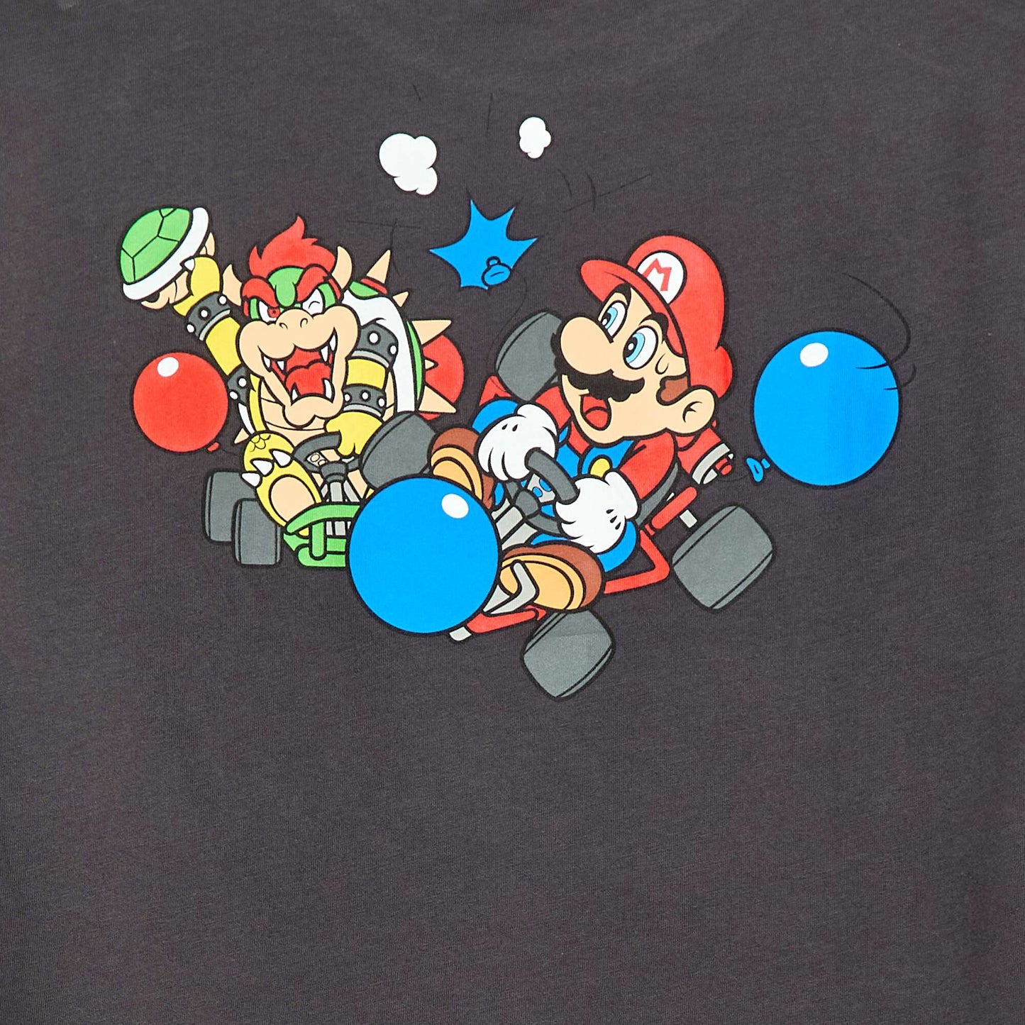 T-shirt doubles manches 'Fashion UK' 'Mario en coton NOIR