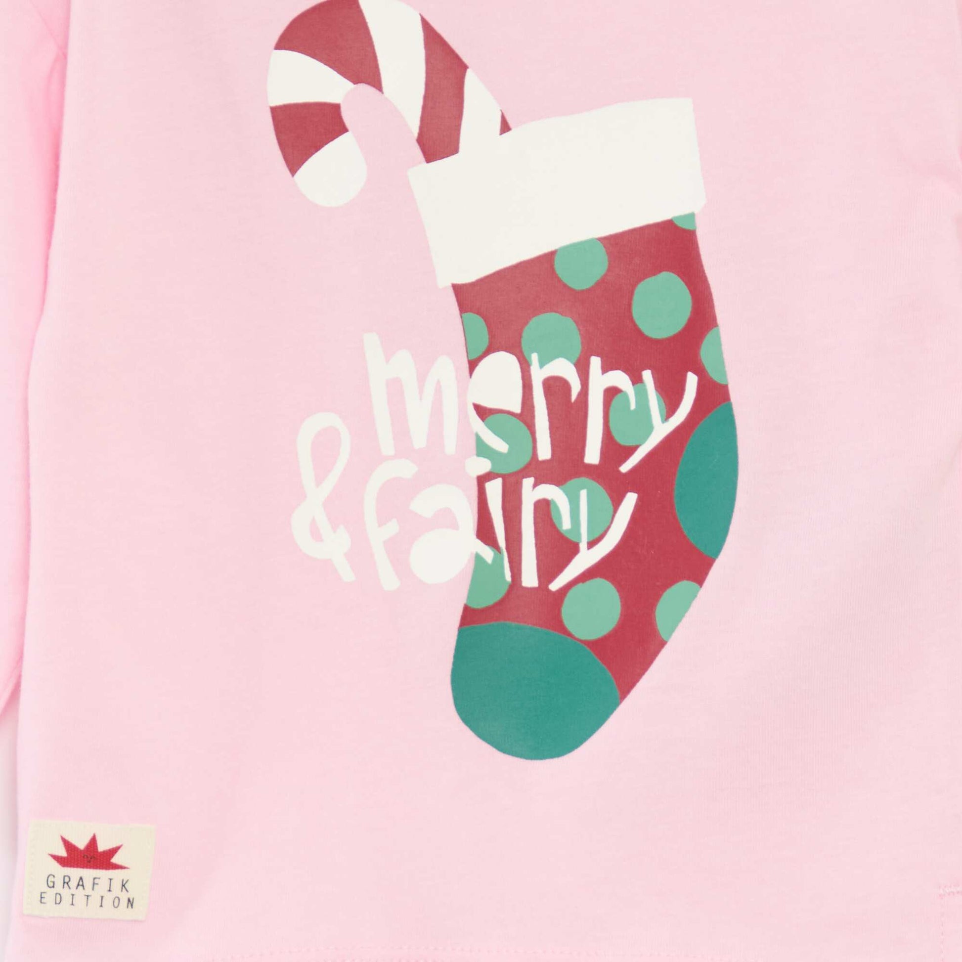 T-shirt manches longues en jersey coton ROSE
