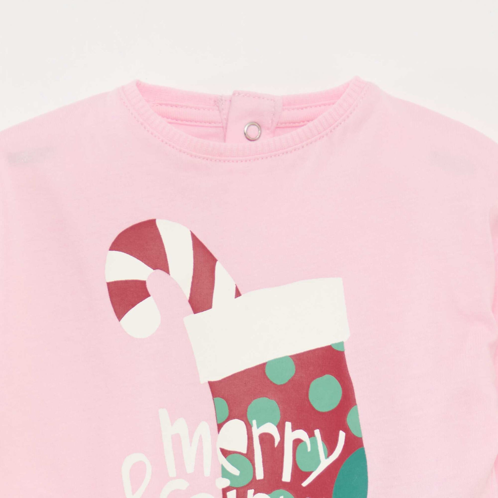 T-shirt manches longues en jersey coton ROSE