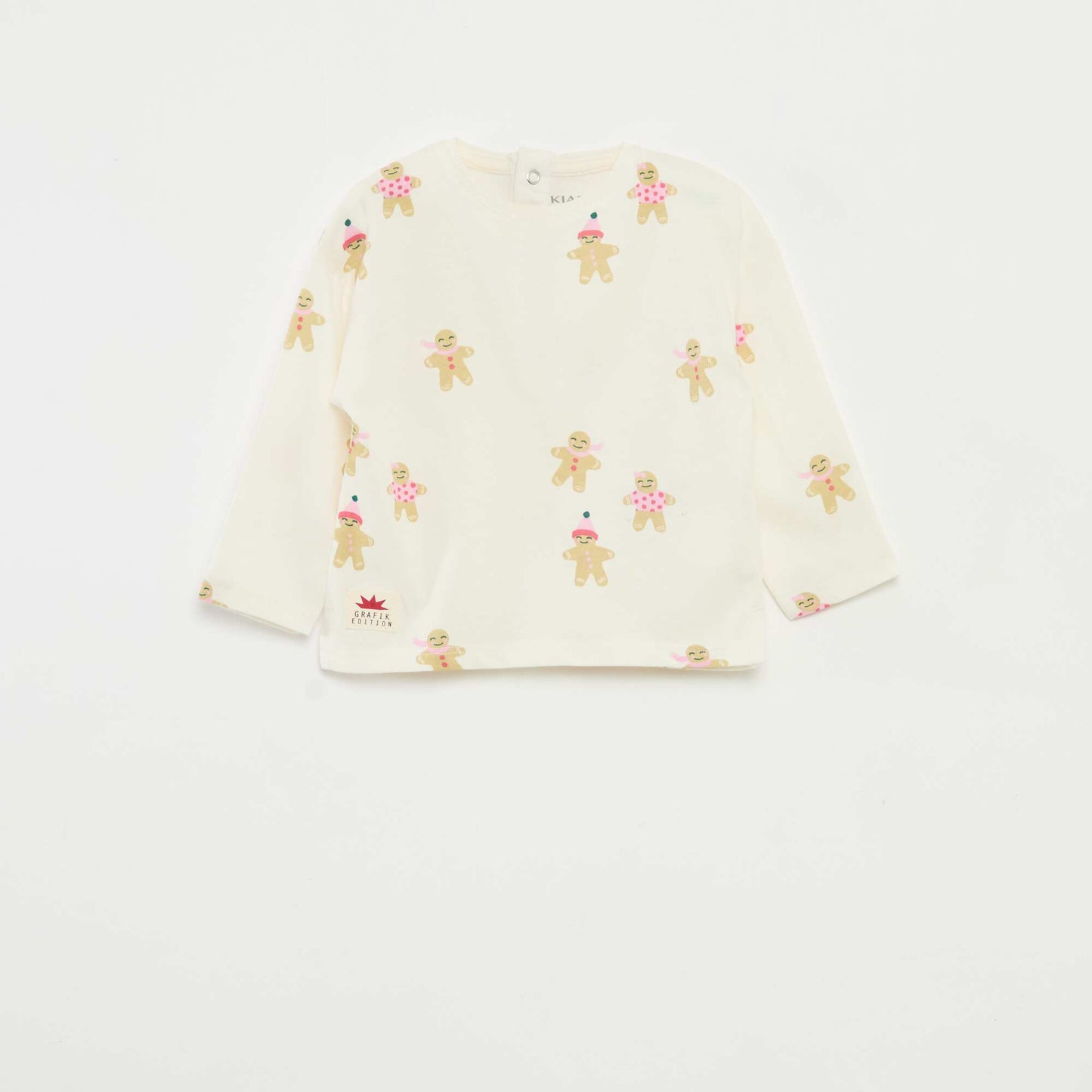 T-shirt manches longues en jersey coton BLANC