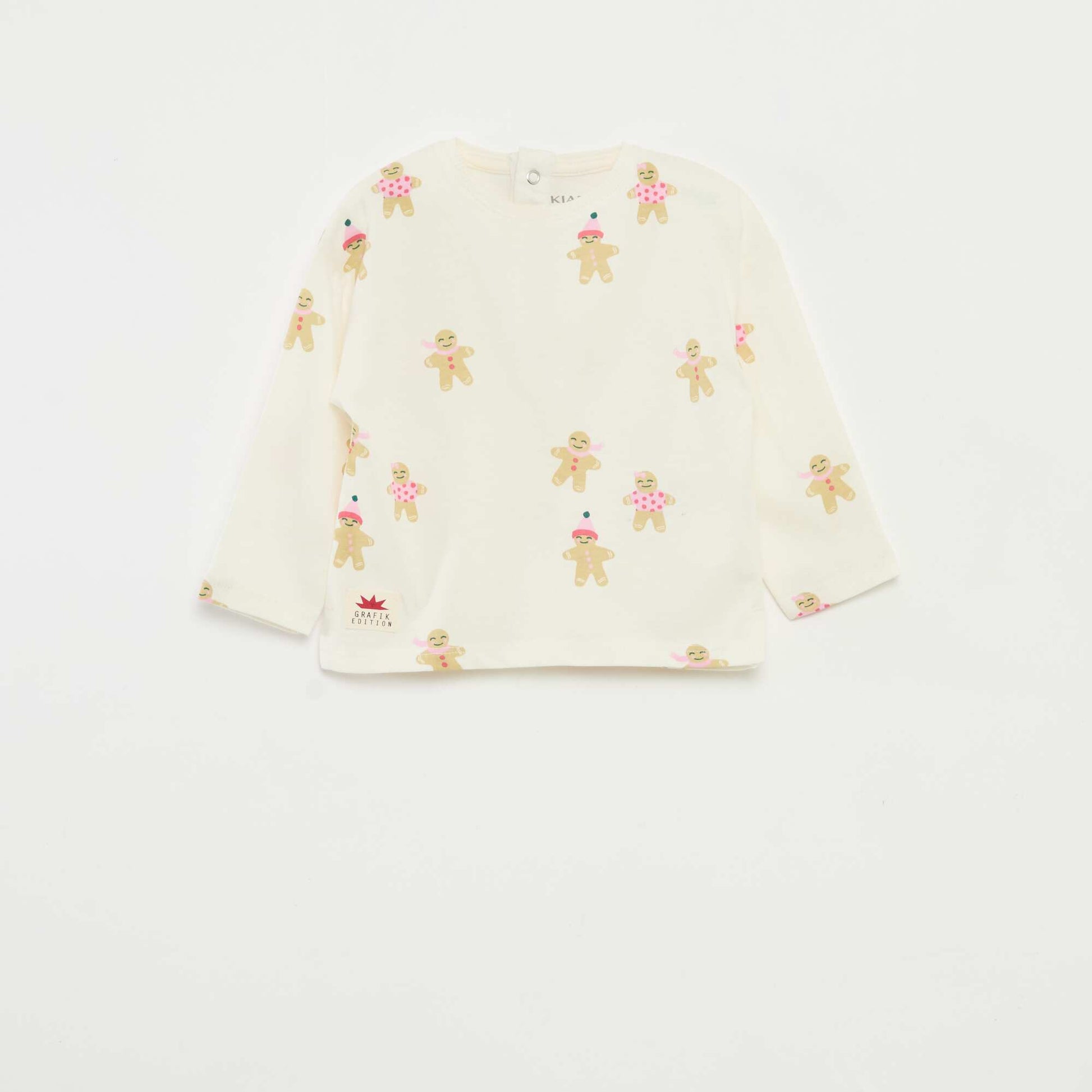 T-shirt manches longues en jersey coton BLANC