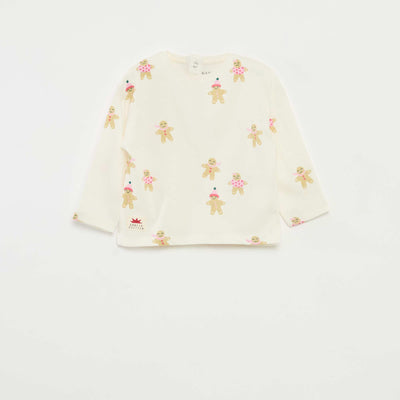 T-shirt manches longues en jersey coton BLANC