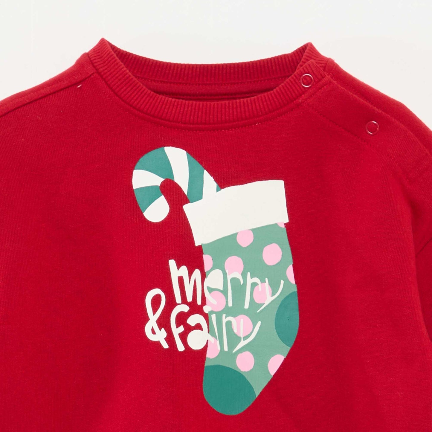 Sweat imprimé Noël en jersey coton ROUGE