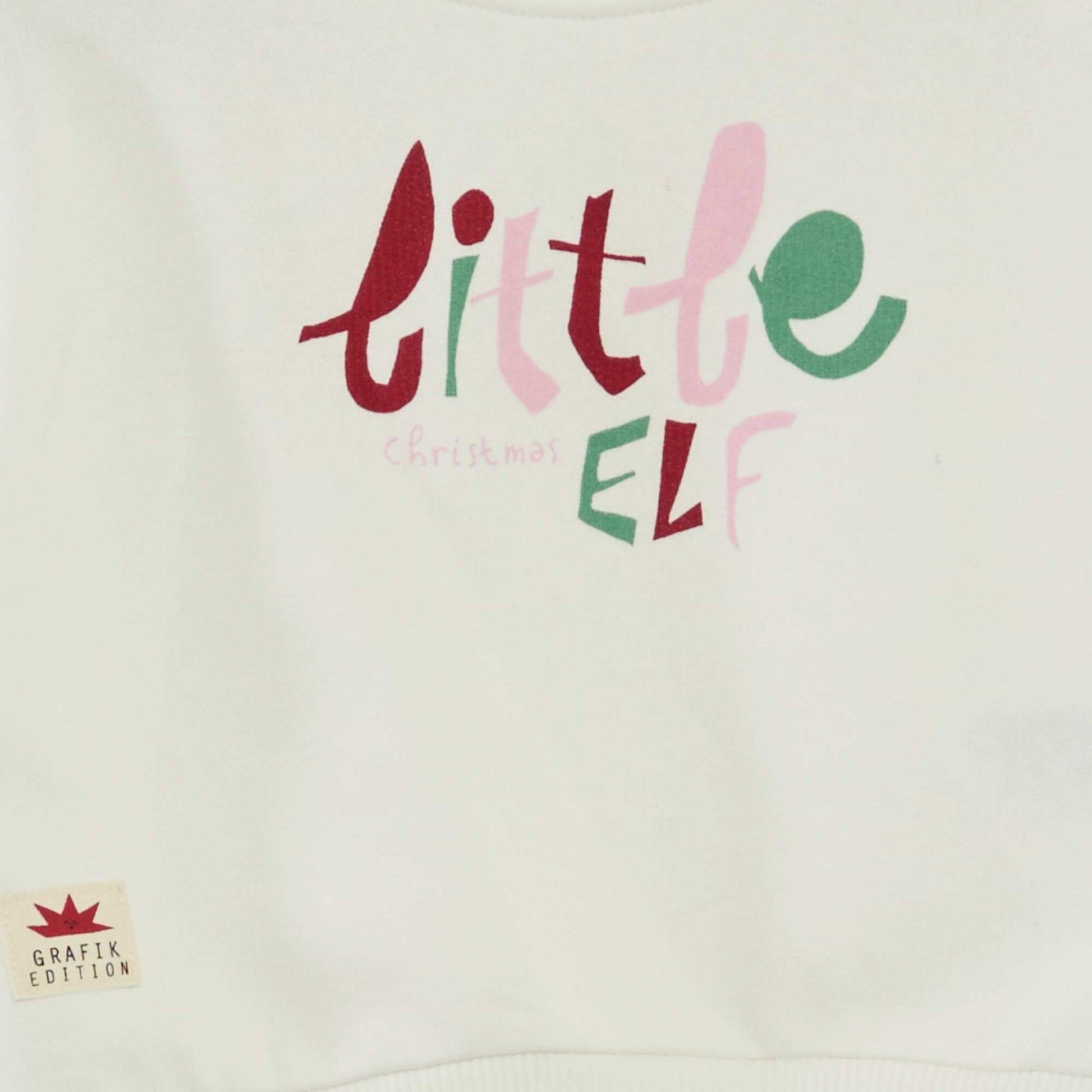 Sweat imprimé Noël en jersey coton BLANC