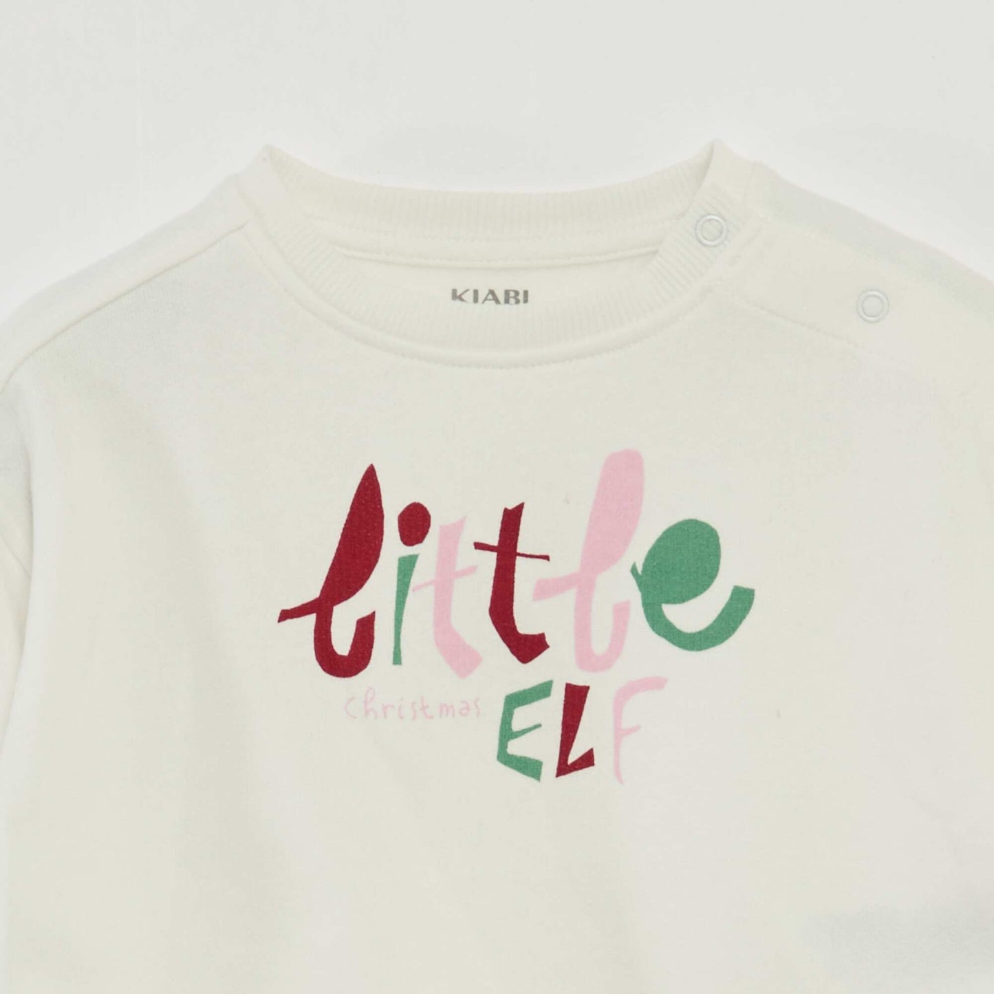 Sweat imprimé Noël en jersey coton BLANC