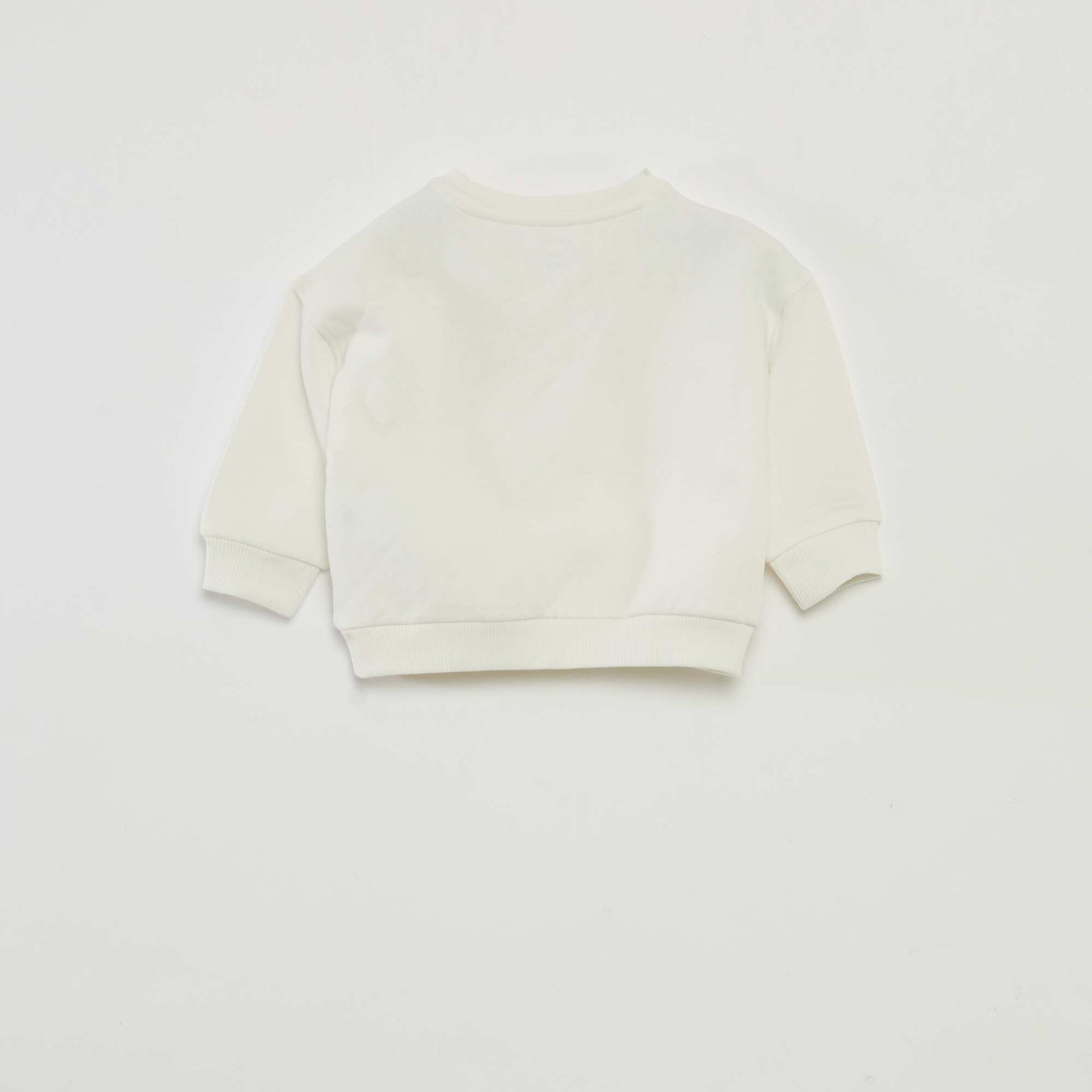 Sweat imprimé Noël en jersey coton BLANC