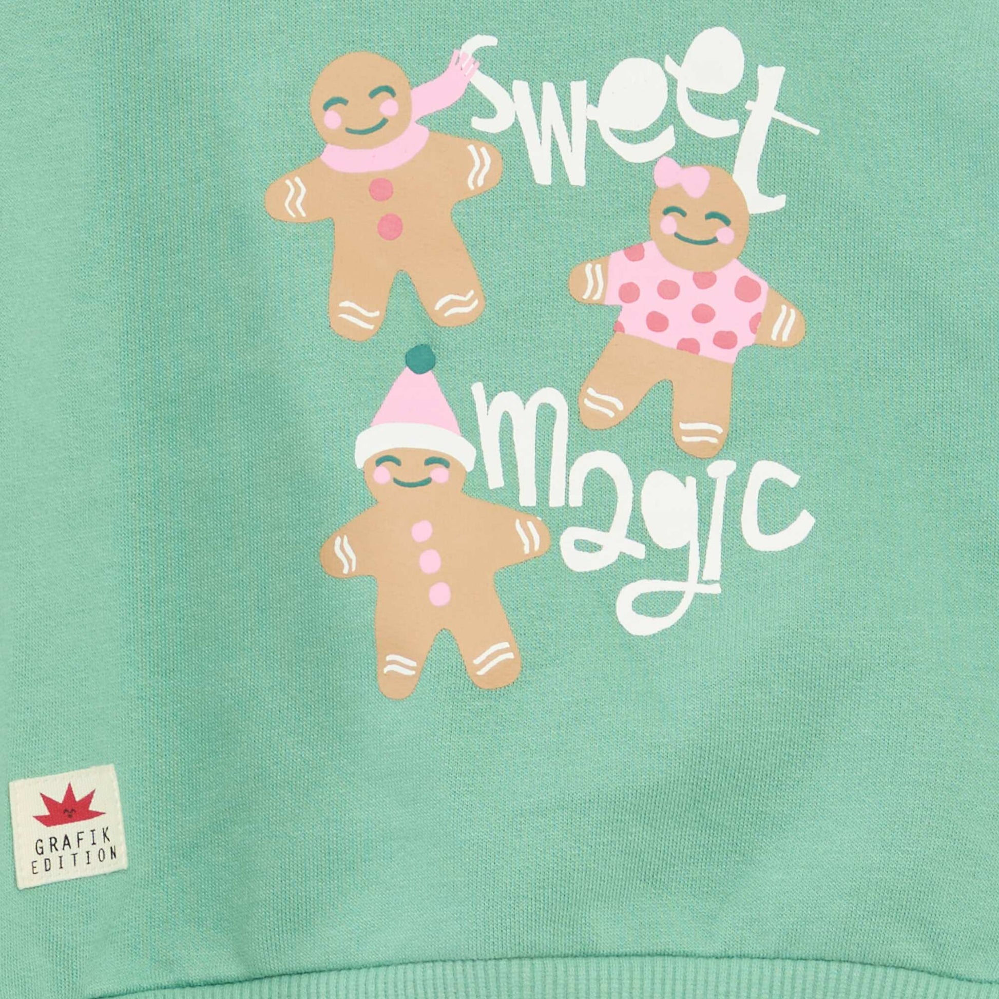 Sweat imprimé Noël en jersey coton VERT