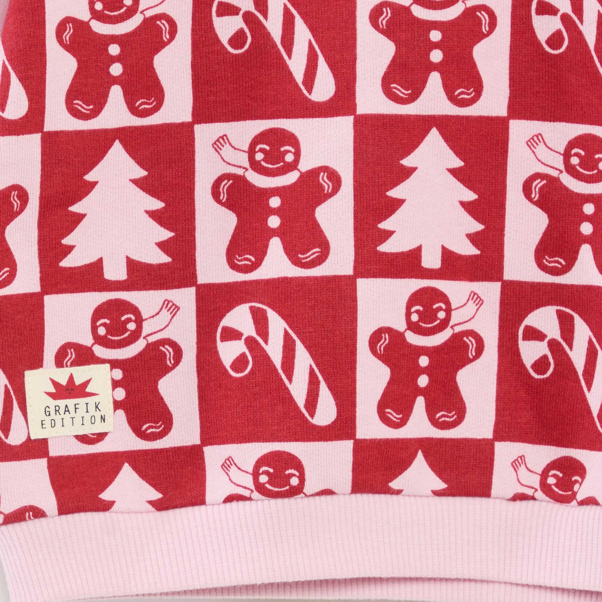 Sweat imprimé Noël en jersey coton ROSE