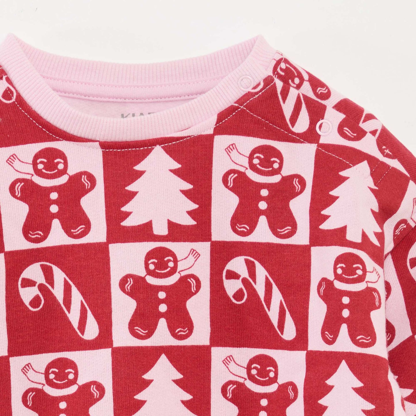 Sweat imprimé Noël en jersey coton ROSE