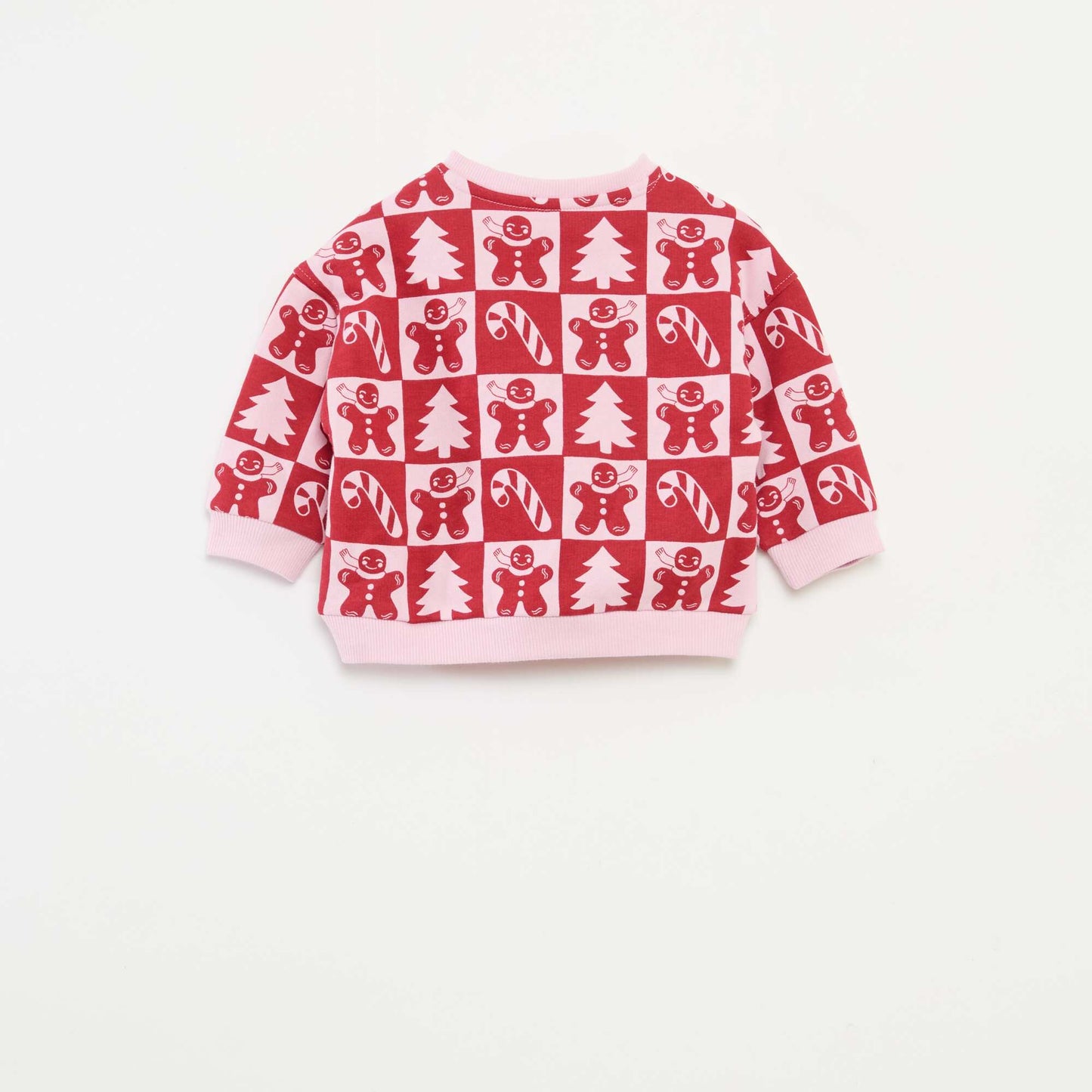 Sweat imprimé Noël en jersey coton ROSE