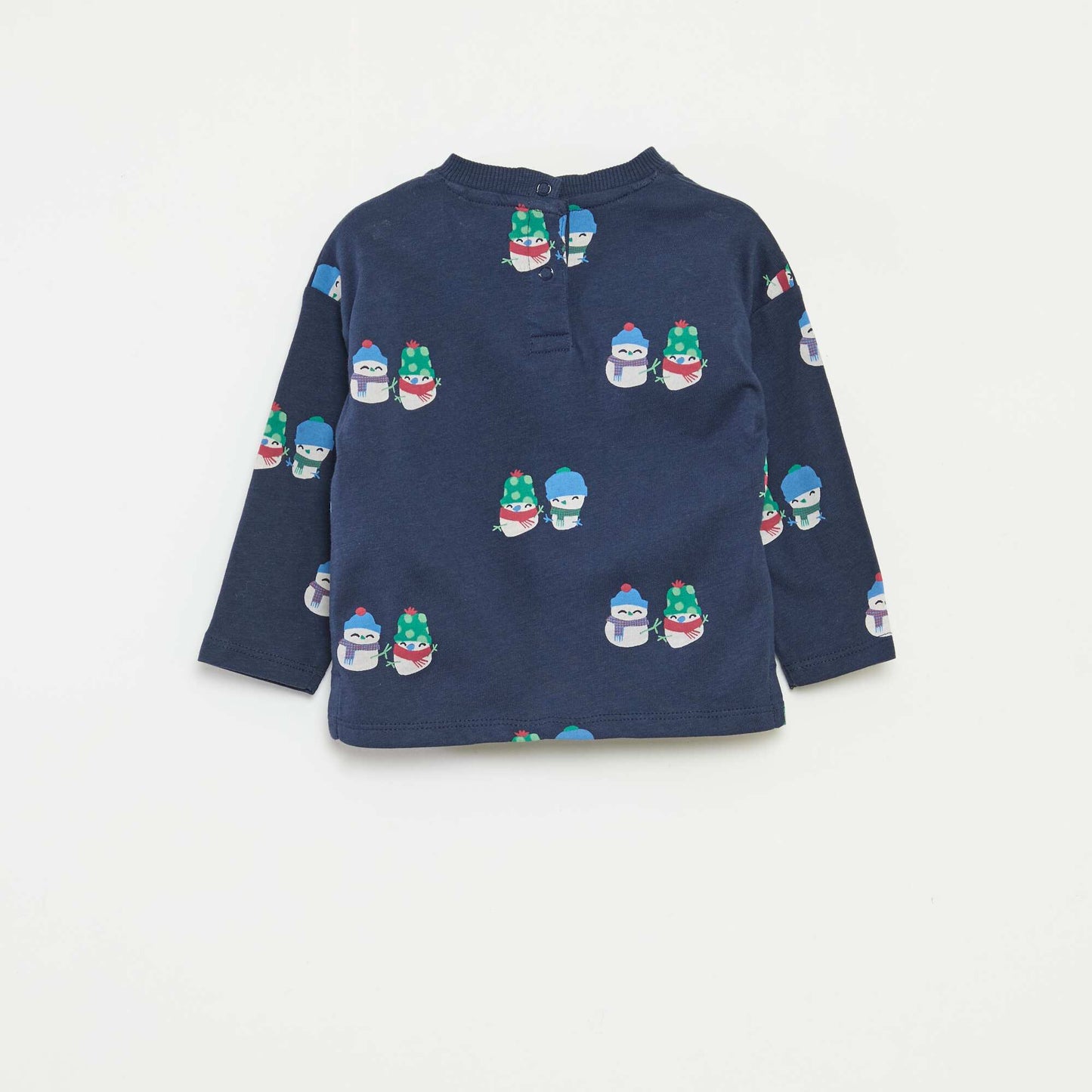 T-shirt imprimé Noël en coton BLEU