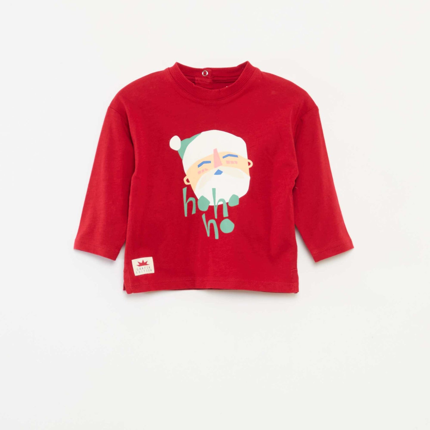 T-shirt imprimé Noël en coton ROUGE