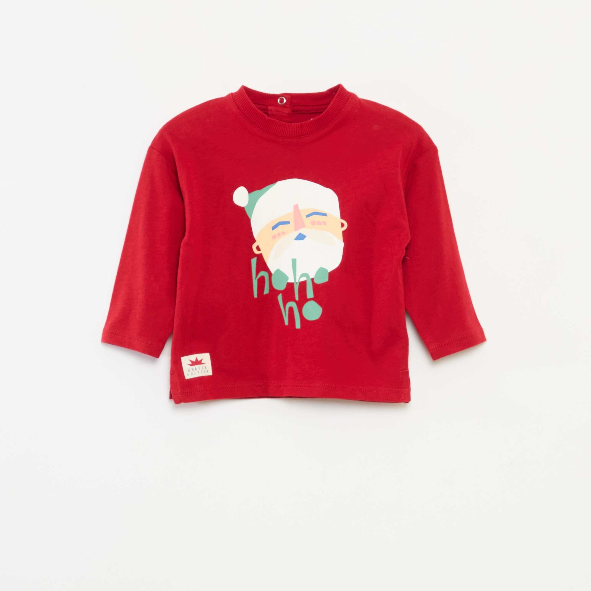 T-shirt imprimé Noël en coton ROUGE