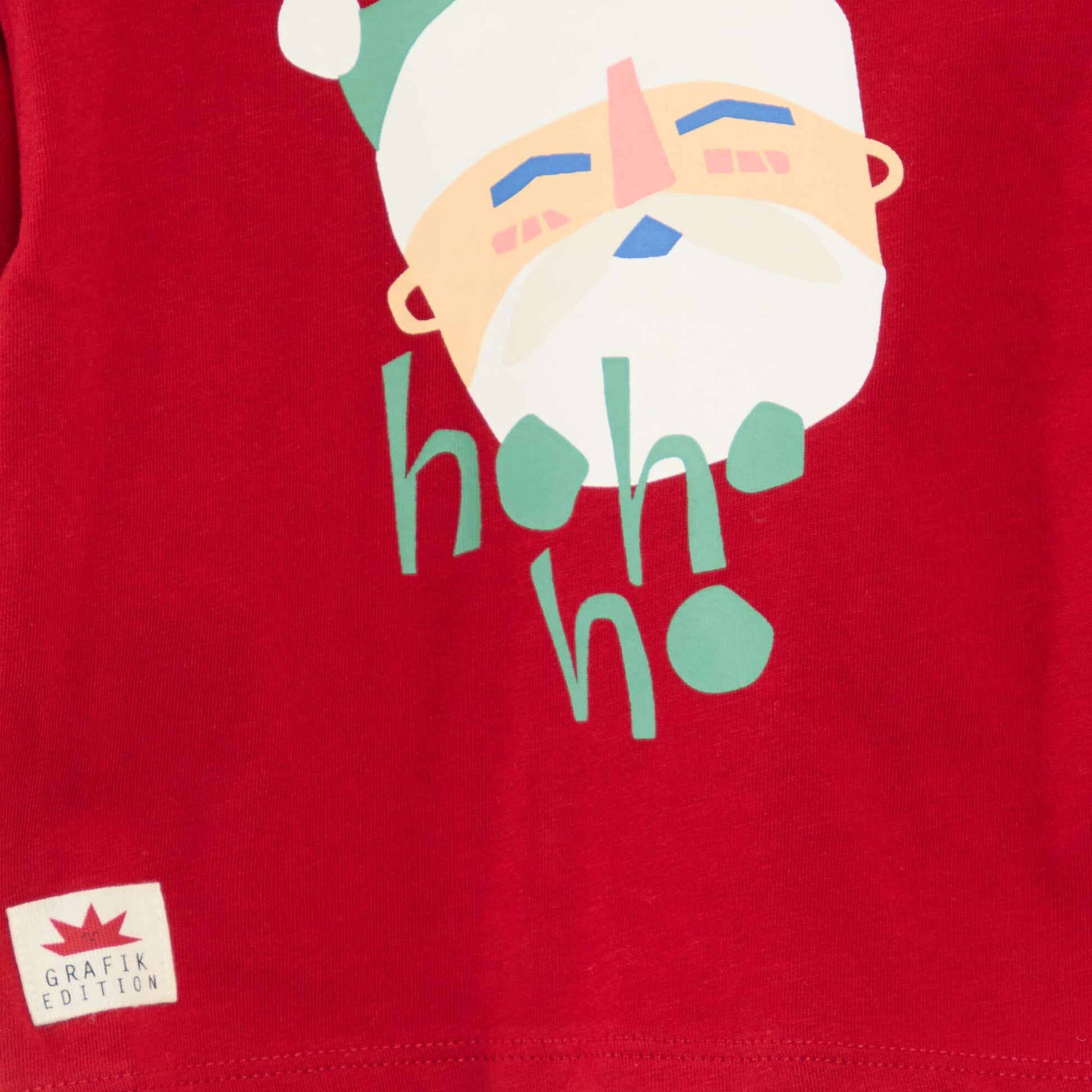T-shirt imprimé Noël en coton ROUGE