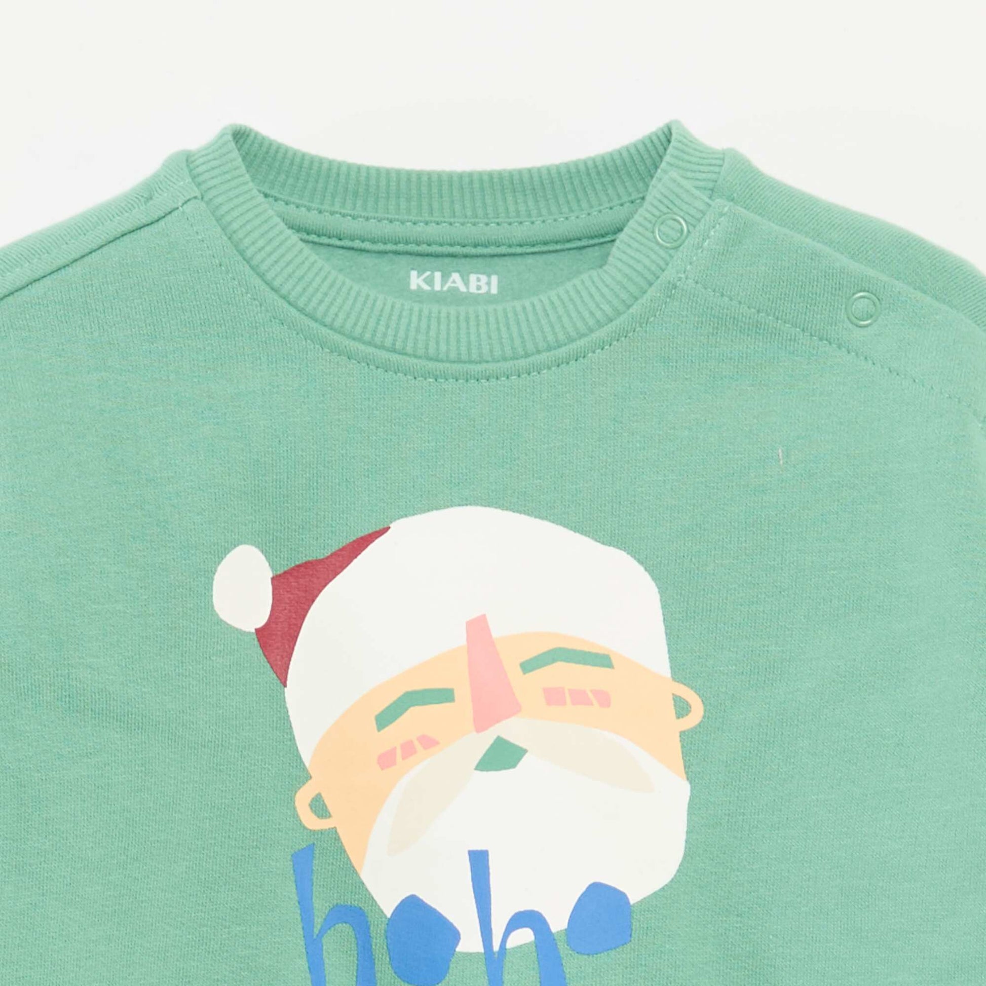Sweat imprimé Noël en polaire coton VERT