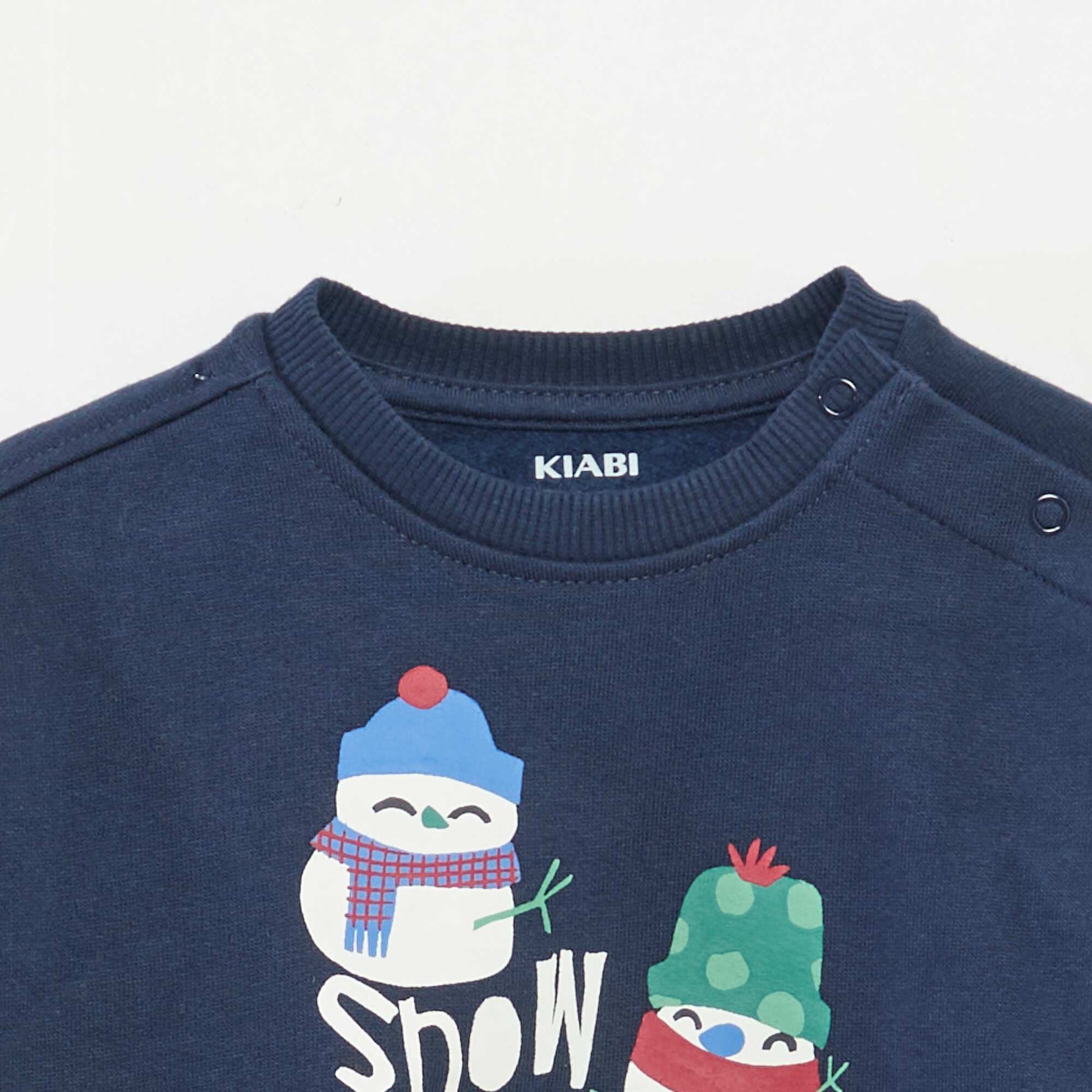 Sweat imprimé Noël en polaire coton BLEU