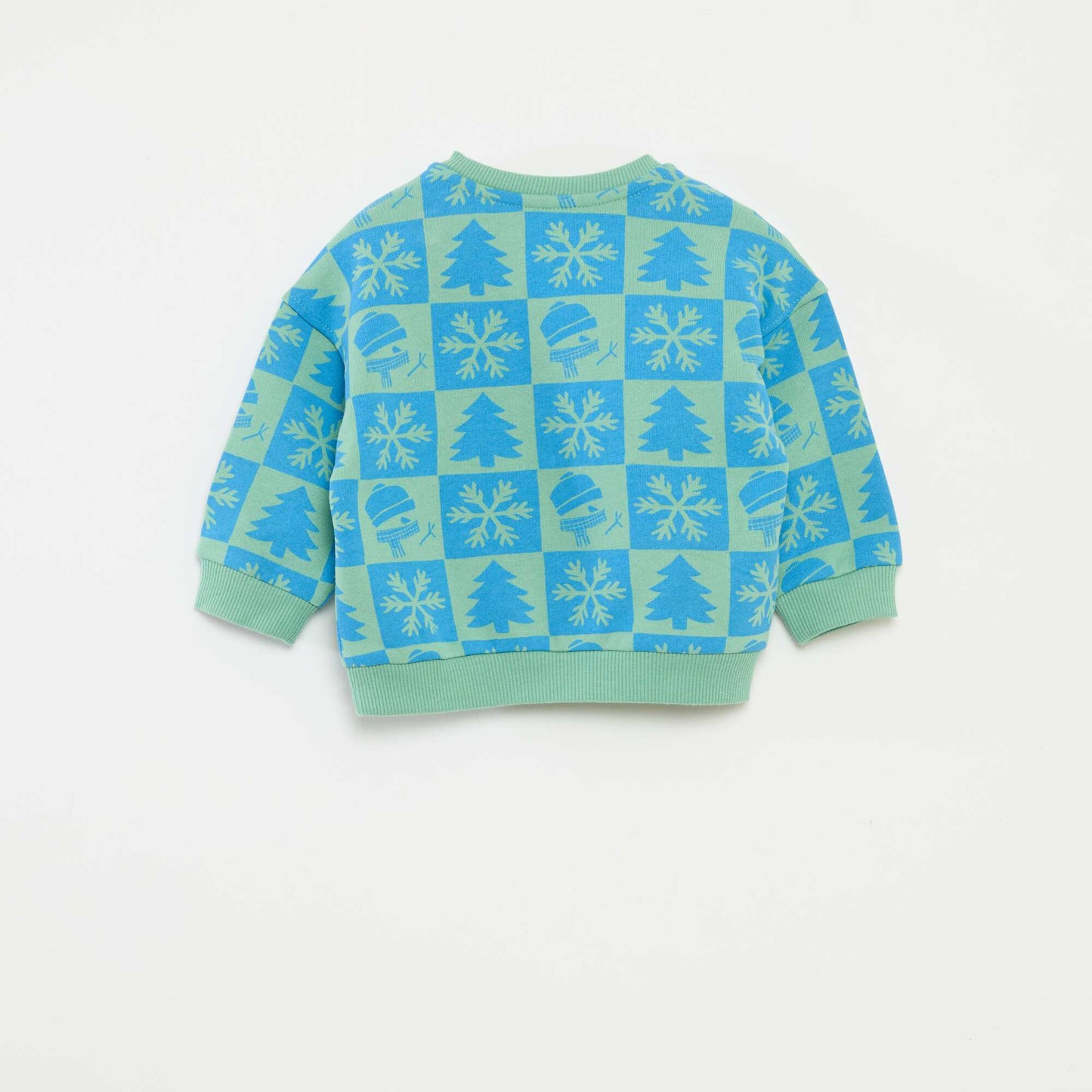 Sweat imprimé Noël en polaire coton VERT