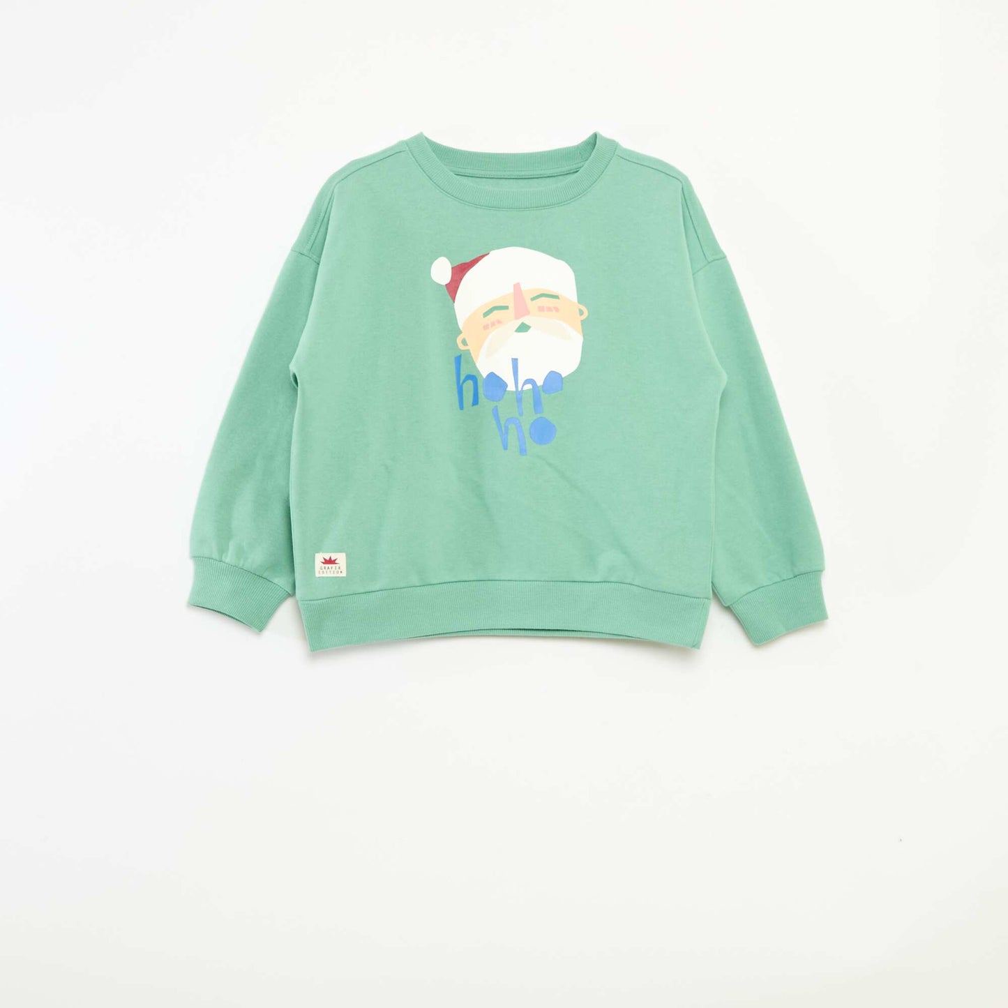 Pull de Noël imprimé en coton VERT