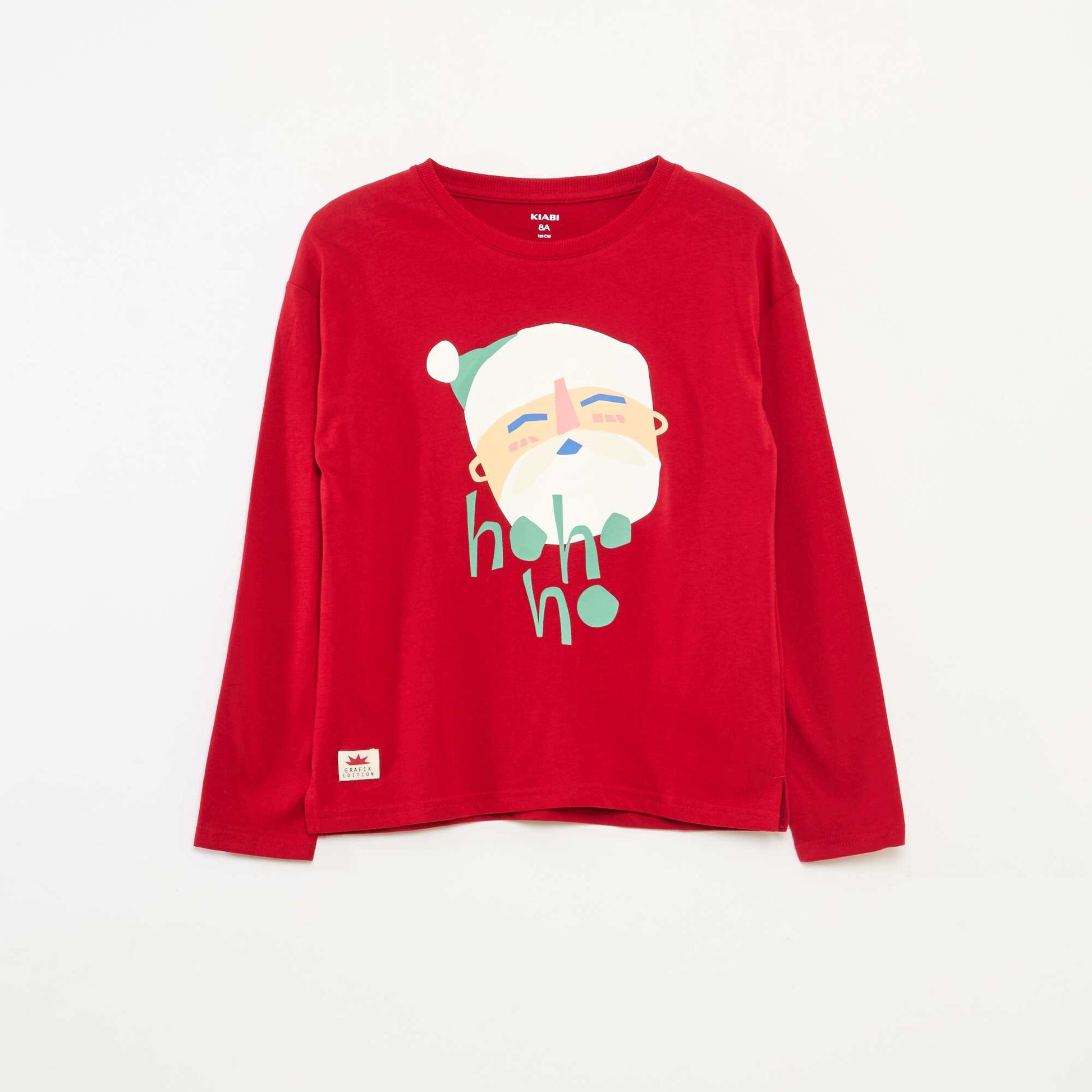 T-shirt Noël loose fit en jersey coton ROUGE