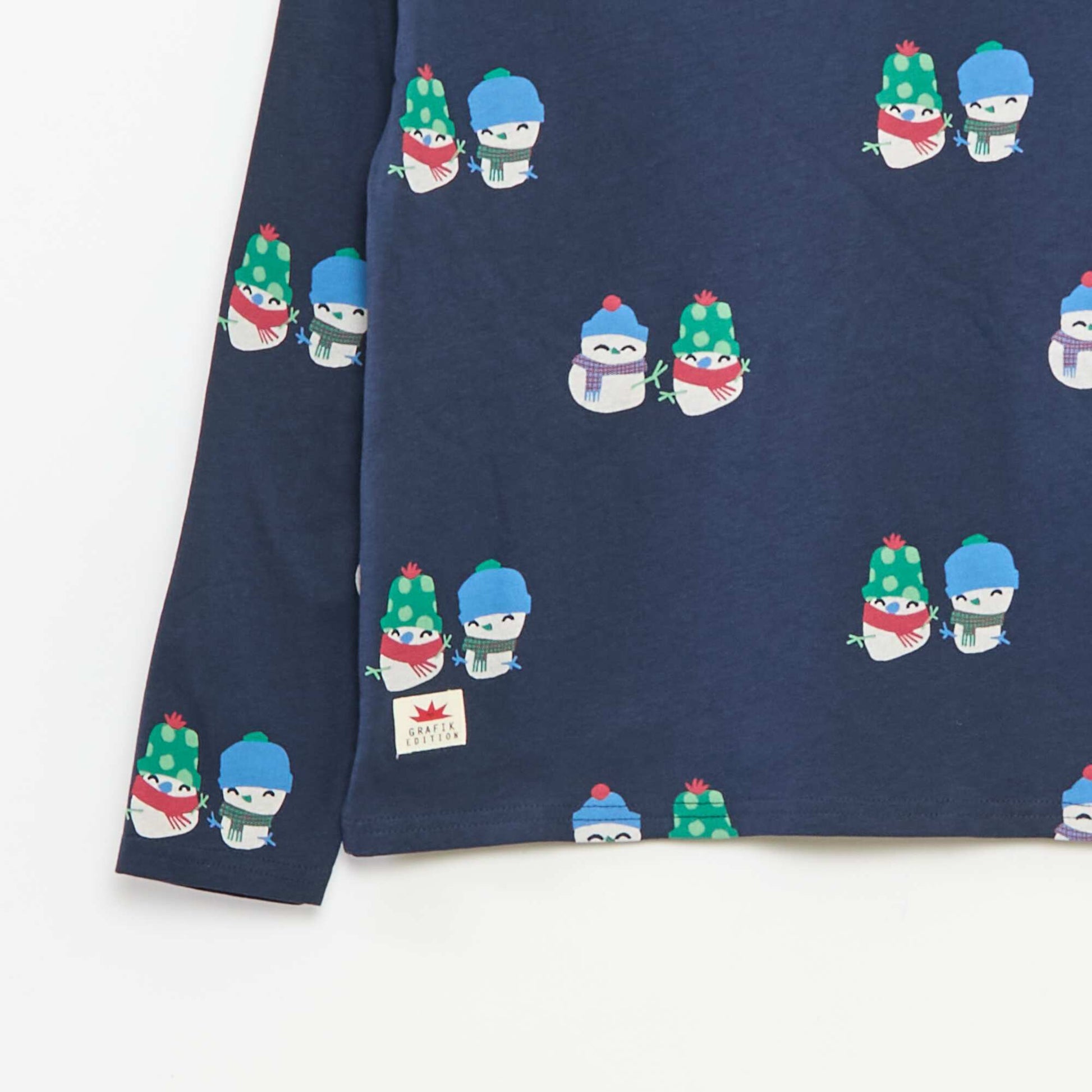 T-shirt Noël loose fit en jersey coton BLEU