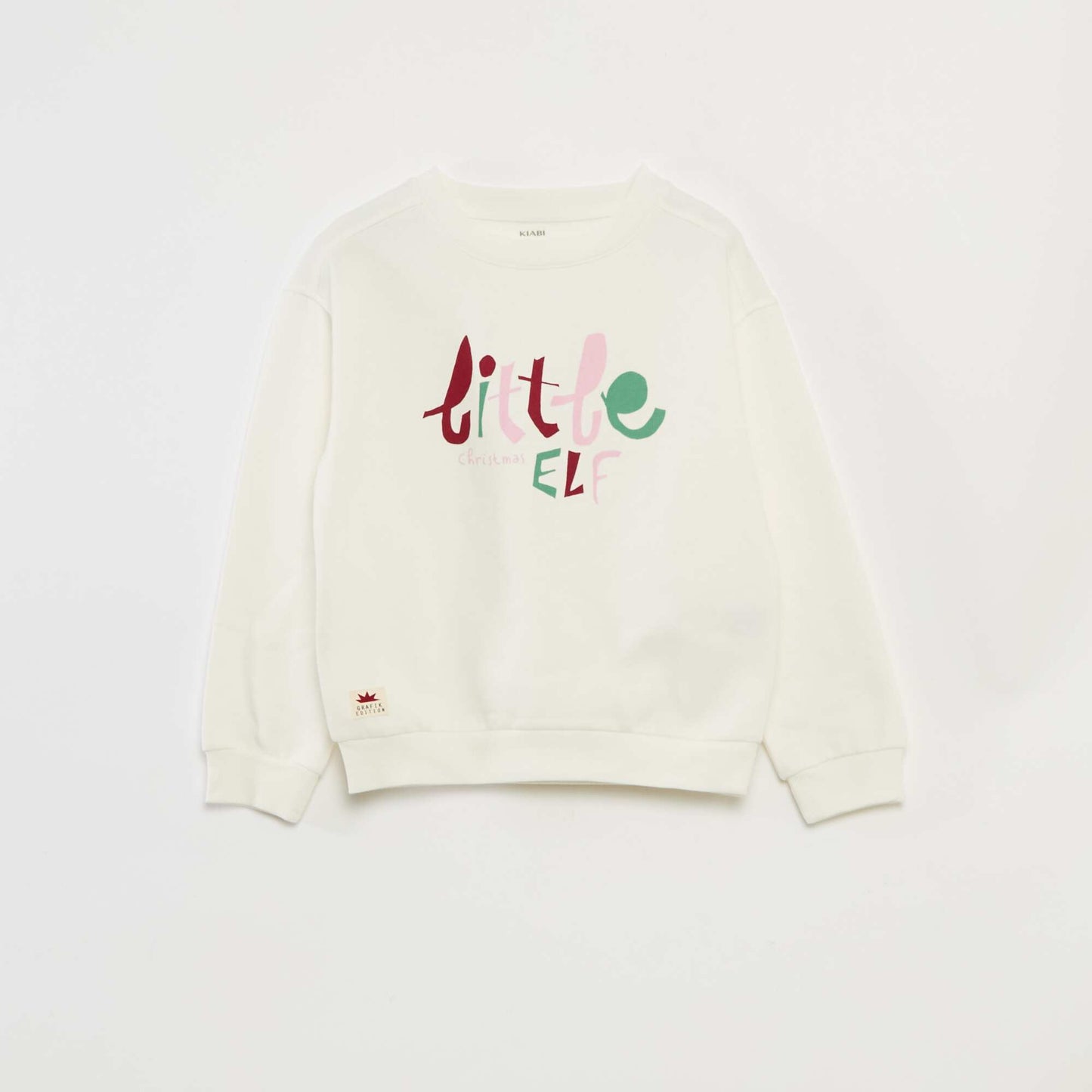 Pull de Noël à motif imprimé en coton BLANC