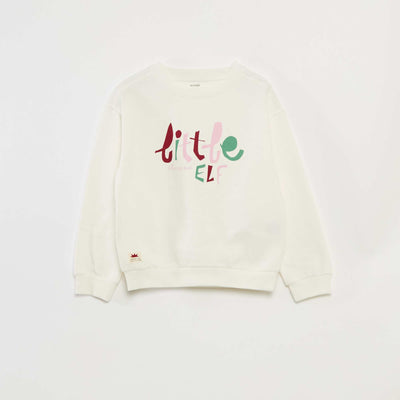 Pull de Noël à motif imprimé en coton BLANC